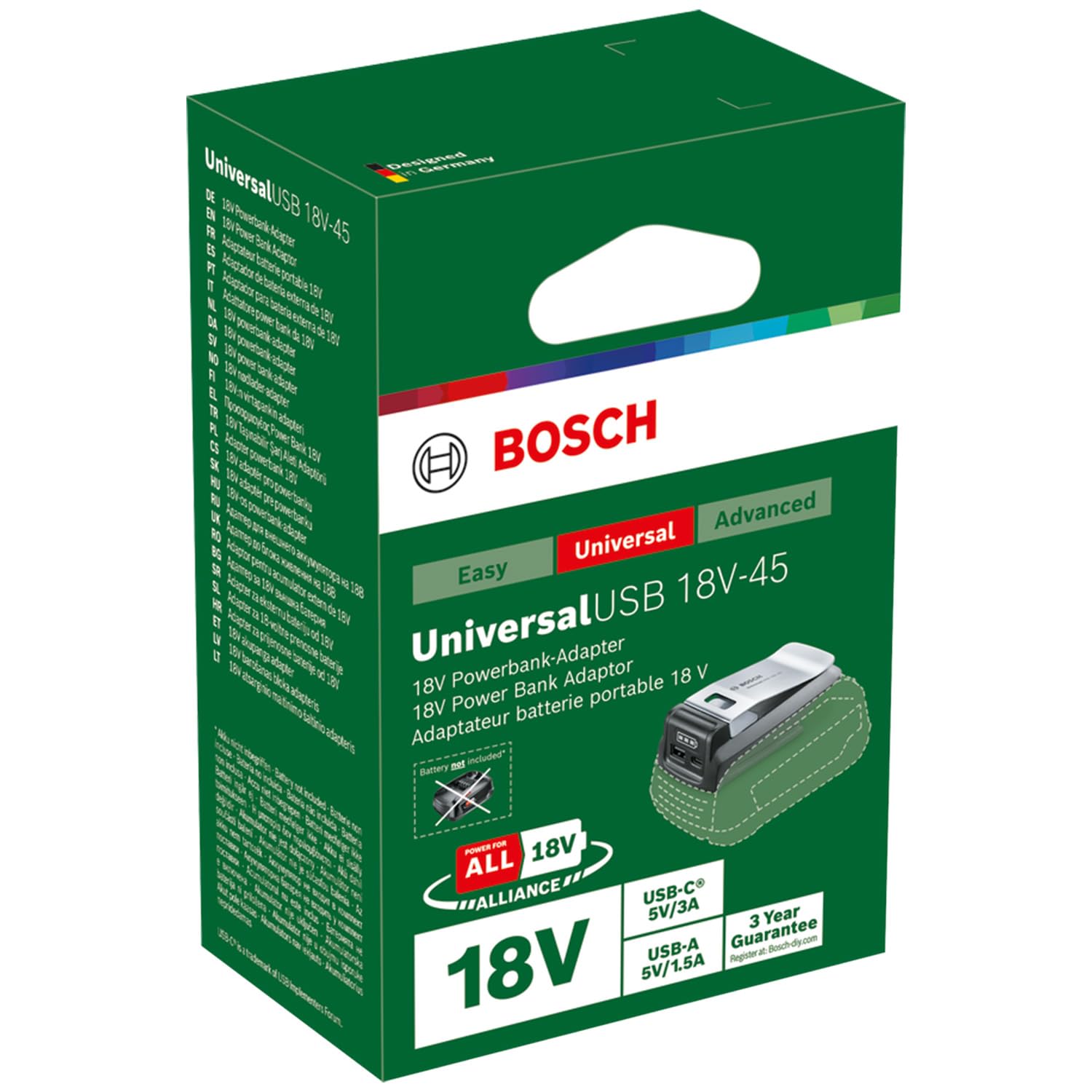Bosch UniversalUSB 18V-45 adattatore USB per batterie 18V