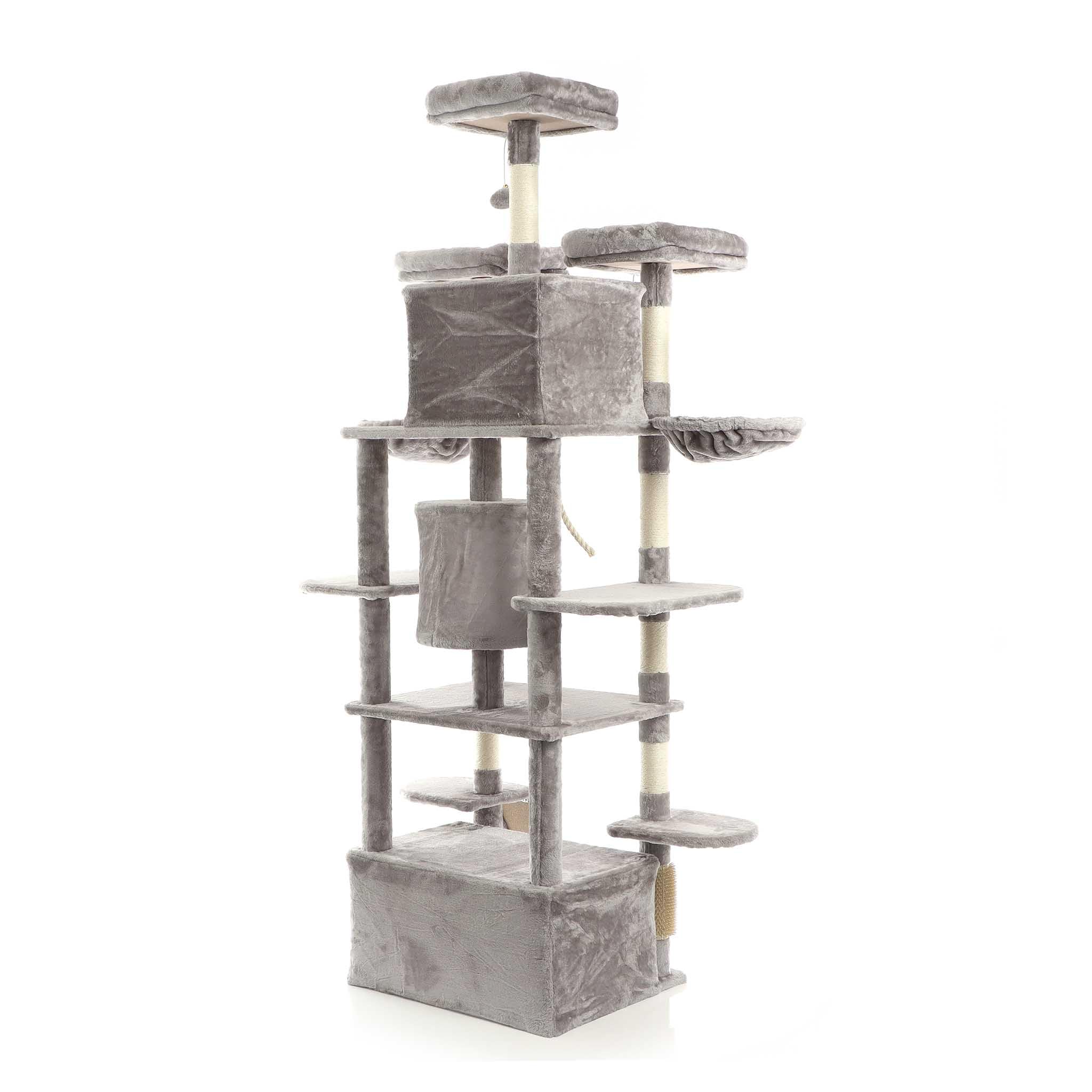 Fudajo Albero tiragraffi gatti 198 cm grigio sisal amache