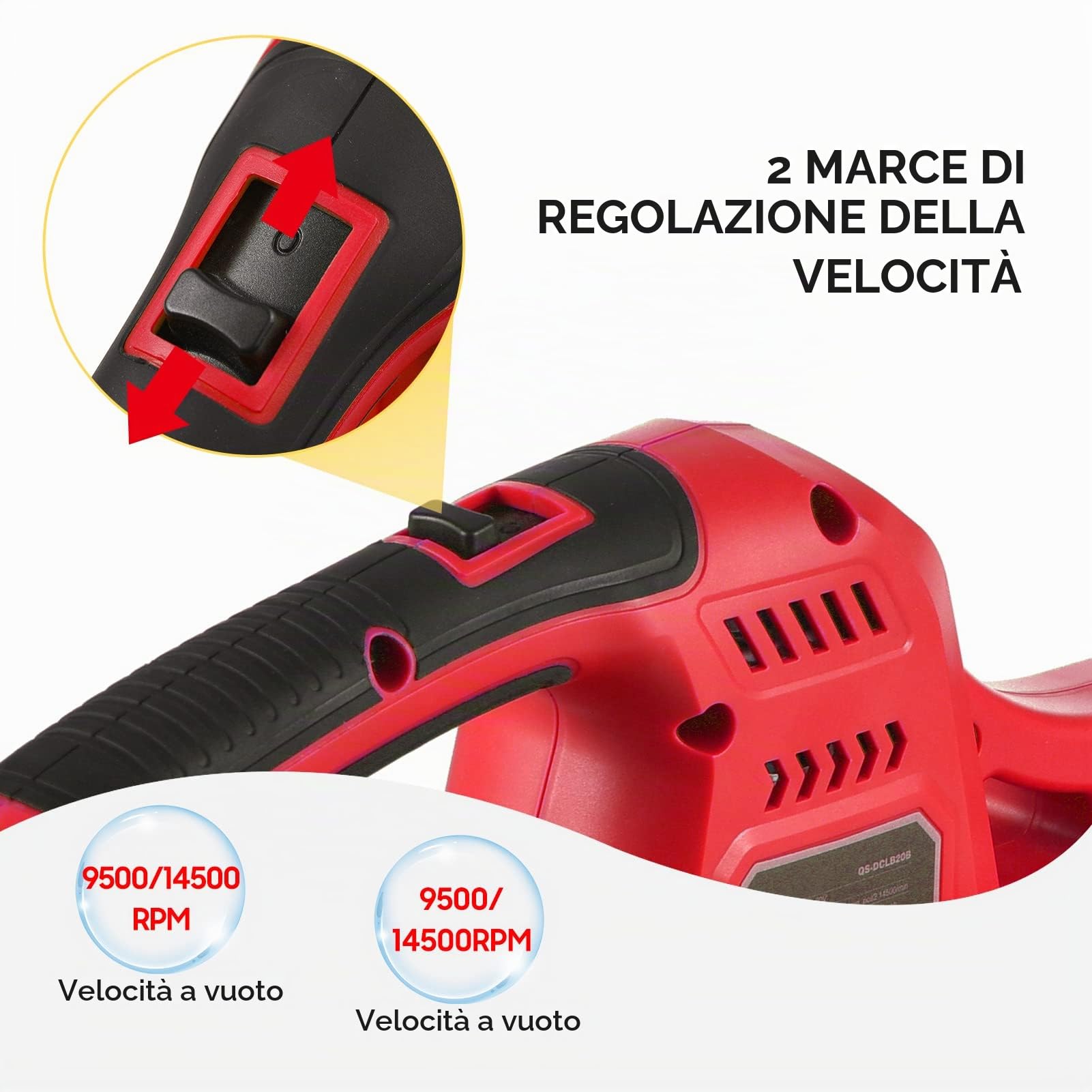 Weytoll Soffiatore foglie 20V 2.0Ah 2 velocita