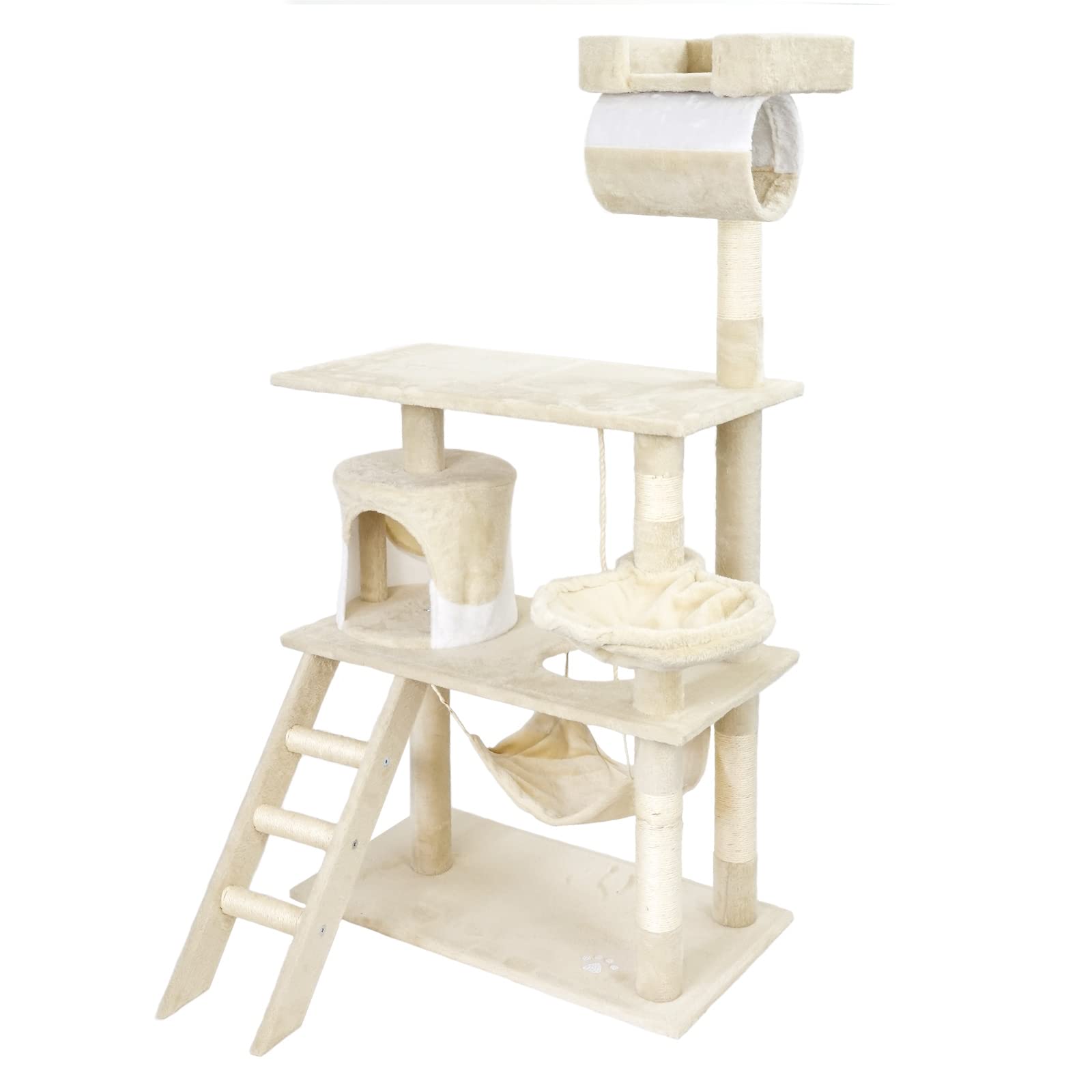 Wiltec albero tiragraffi gatti beige 141cm sisal