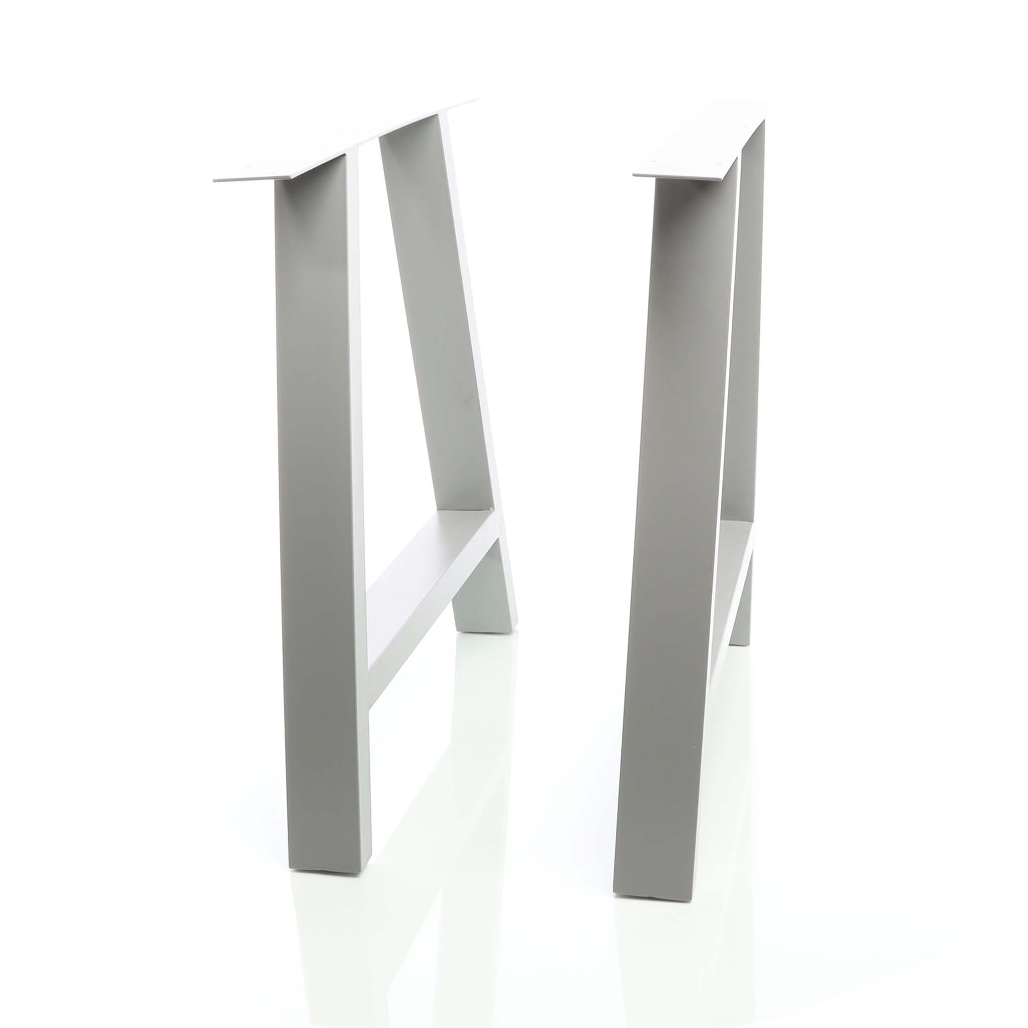 Wiltec gambe tavolo A 70x72 cm set 2 pezzi acciaio grigio