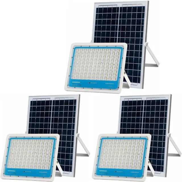 De Rosa Shop Faro LED Solare Esterno 1000W 3 Pezzi IP66 Crepuscolare