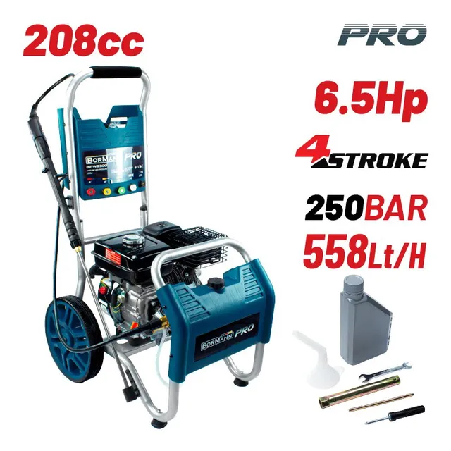 Bormann Pro Idropulitrice Benzina 250 Bar 6.5 HP