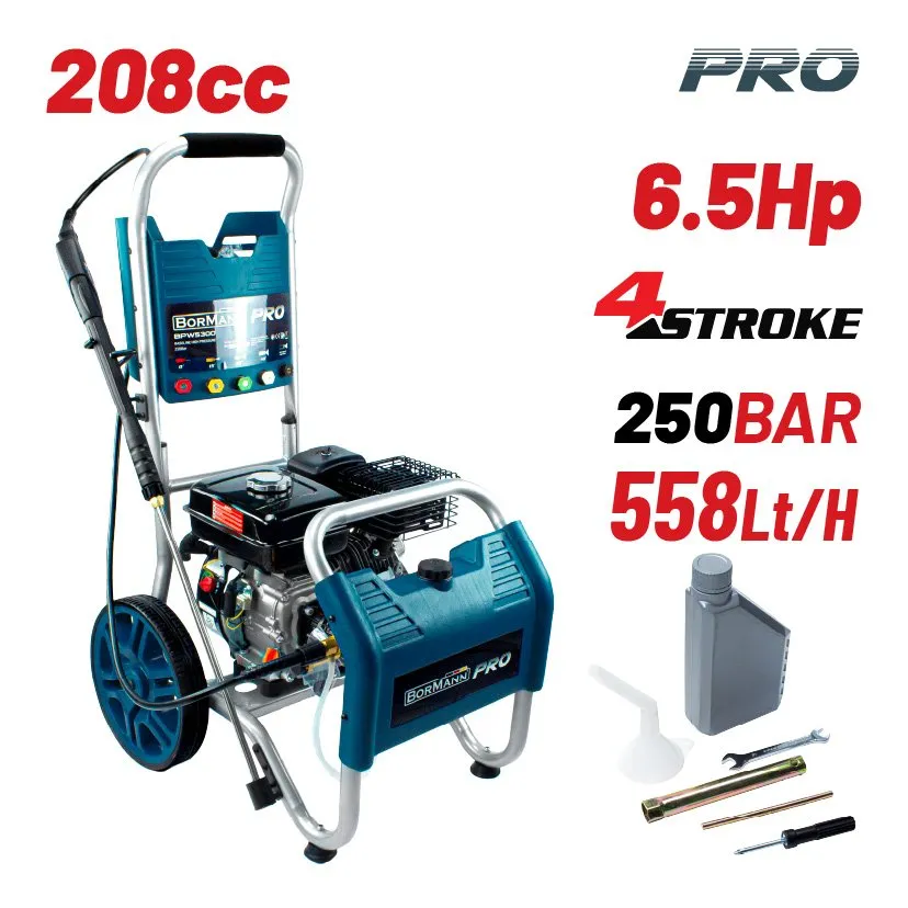 Bormann Pro Idropulitrice Benzina 250 Bar 6.5 HP