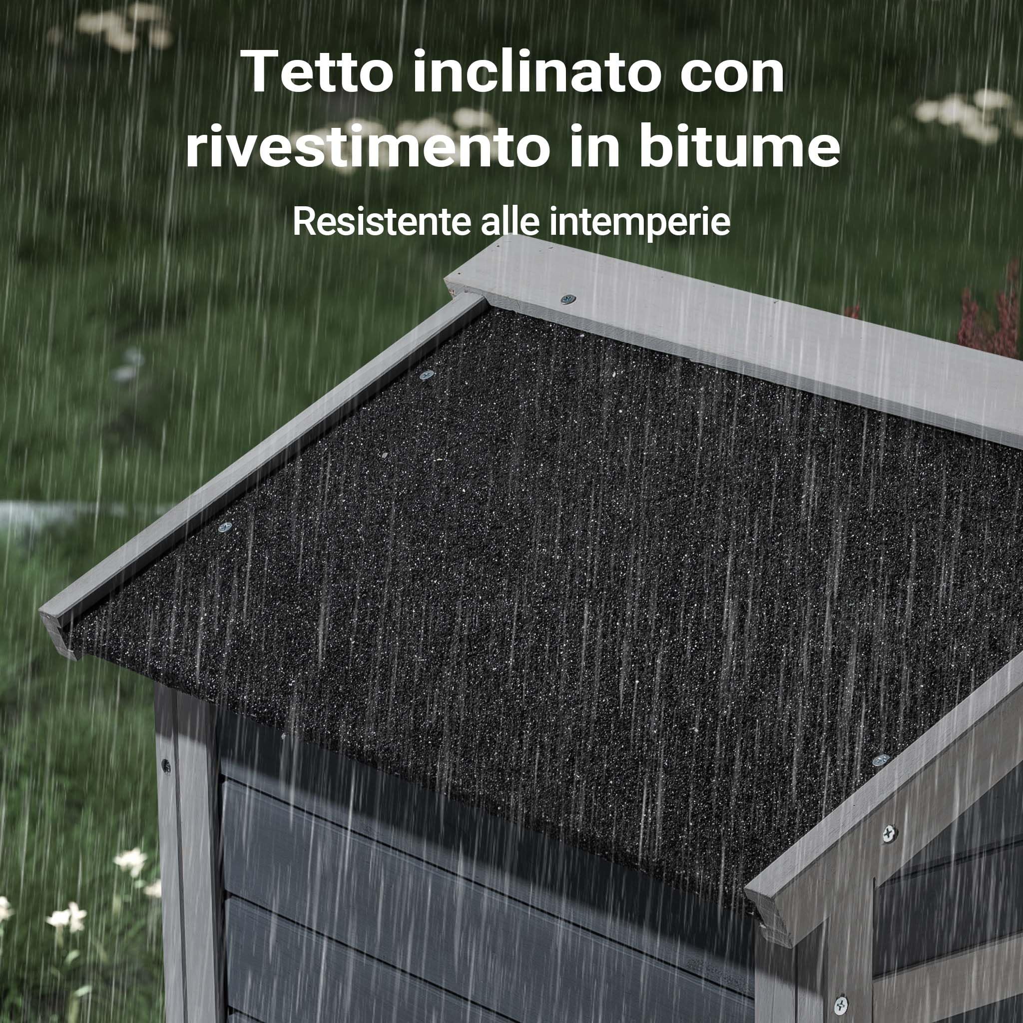 Wiltec Conigliera Legno 122x63x92 cm Grigia Recinto