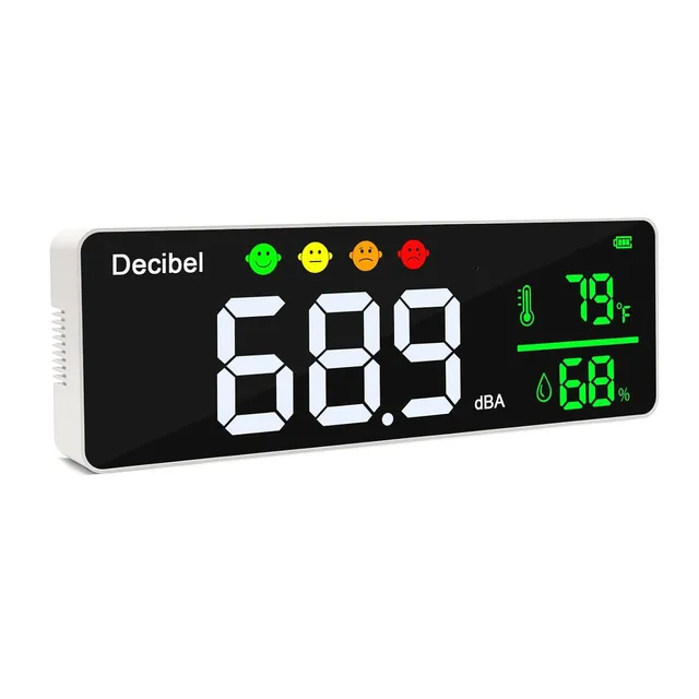 Tilswall Fonometro Digitale da Parete 3 in 1 con Temperatura Umidità