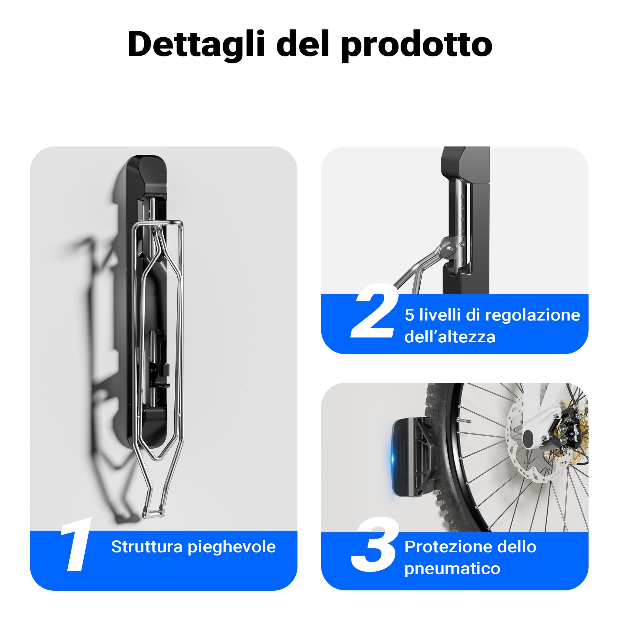 Wiltec Portabici da Muro 11,8x63,8x58,3 cm 35 kg