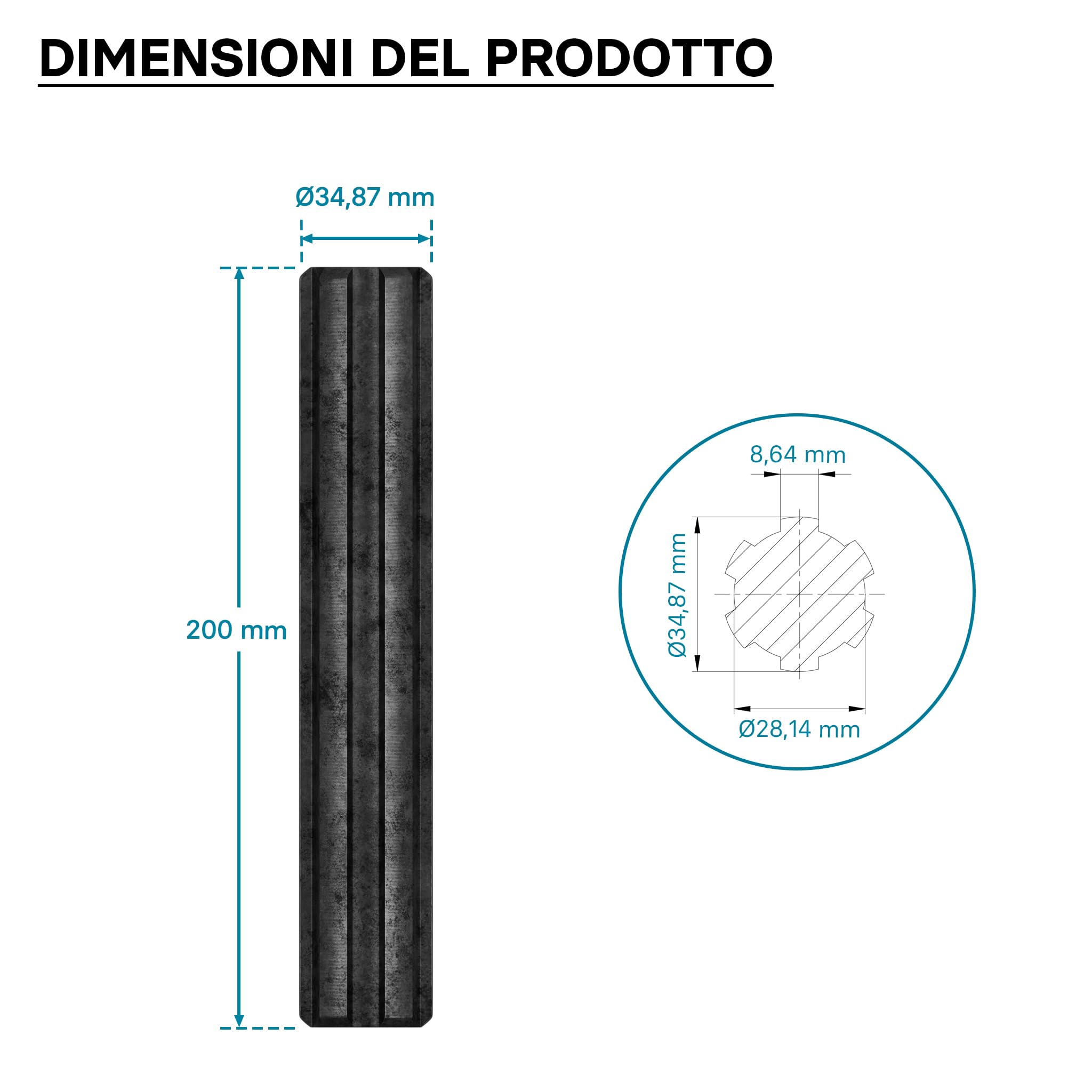 Wiltec Profilo Scanalato BT 300mm 1 3/8" 6 Denti