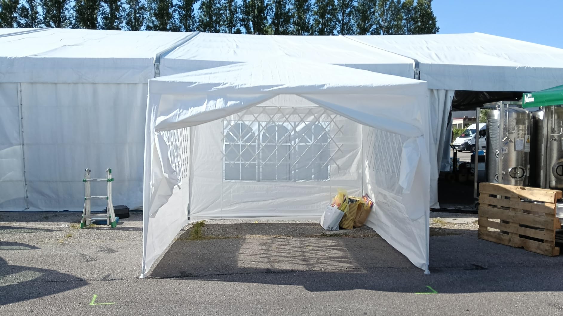 Wiltec Gazebo Blu 3x3m con Pareti Laterali Protezione UV50+