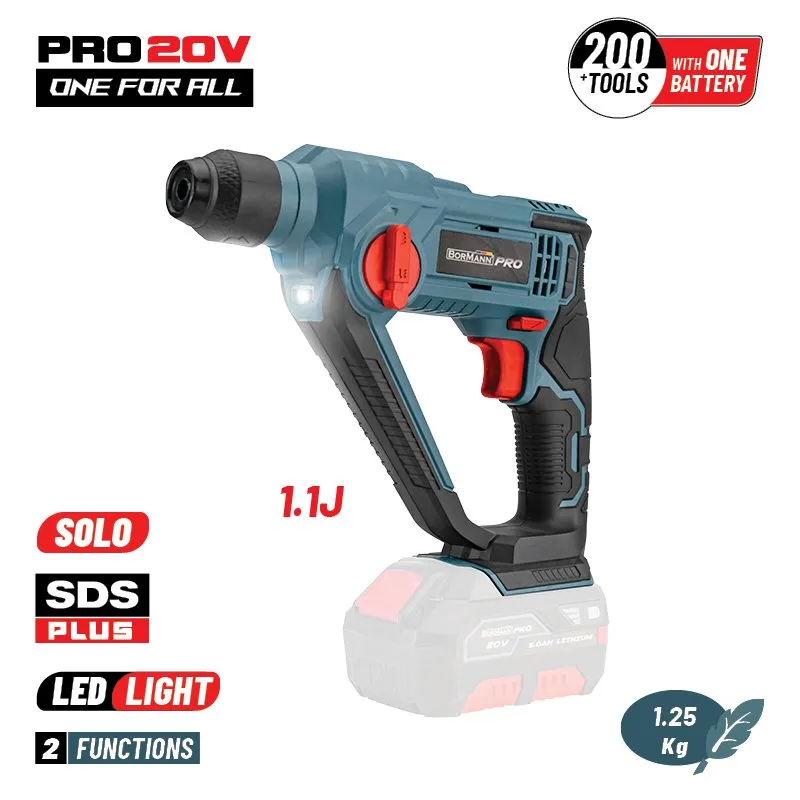 Bormann Pro martello perforatore SDS-Plus 20V solo calcestruzzo