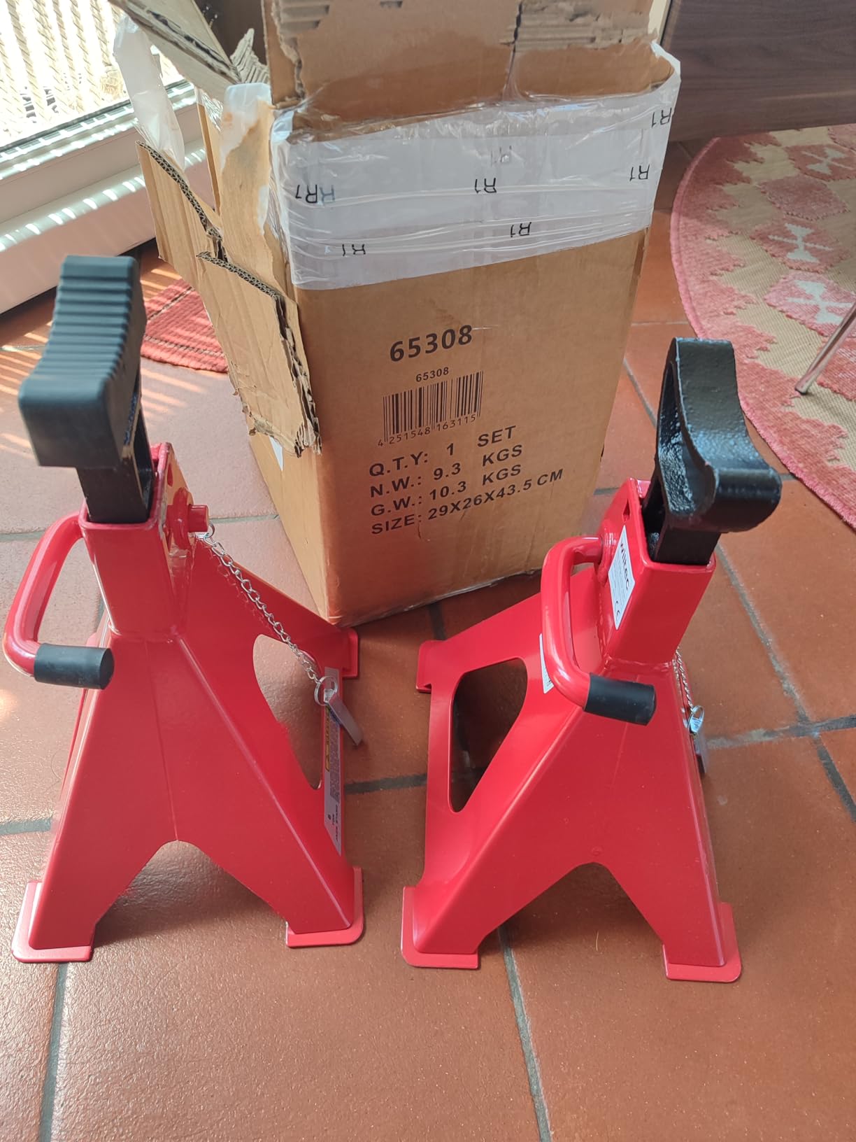 Wiltec cavalletti auto 6t set 2 pezzi 39-60,3 cm con perno