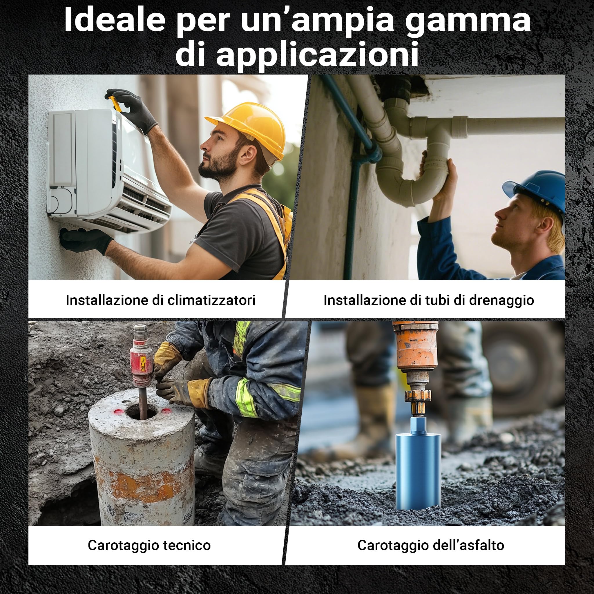 Wiltec Corona Diamantata Carotatrice Ø132 mm 450 mm Umido