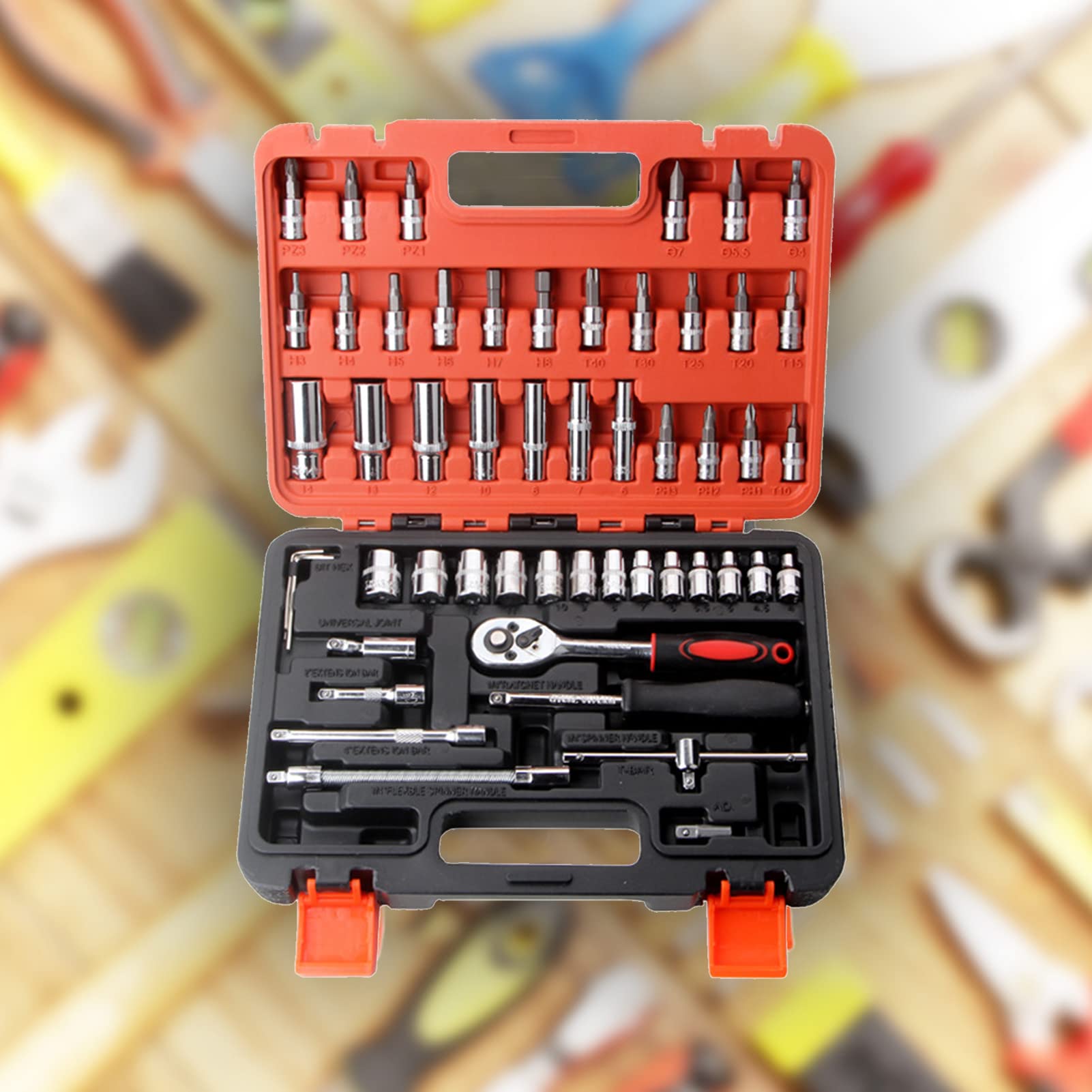 Weytoll Set chiavi a bussola 53 pezzi 1/4" carbonio