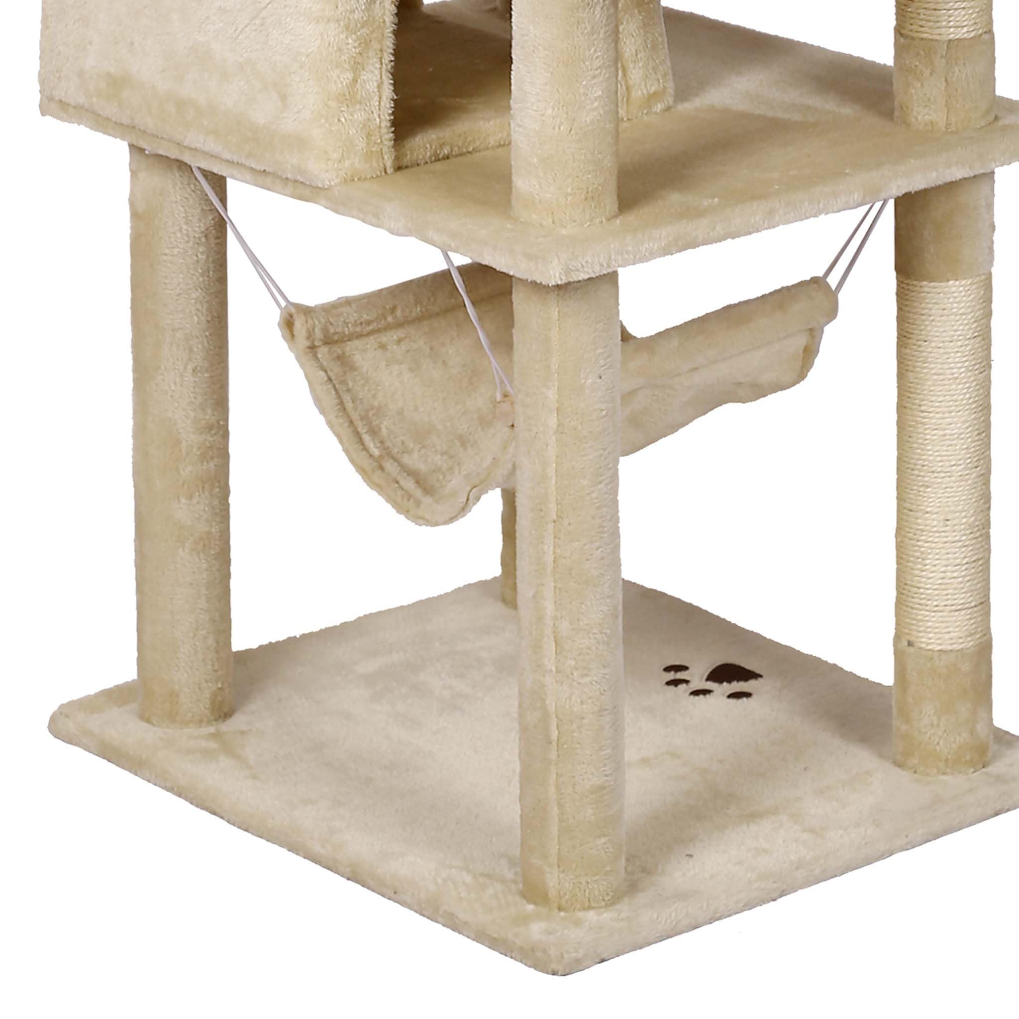 Wiltec Albero tiragraffi beige 172 cm 2 cuccette