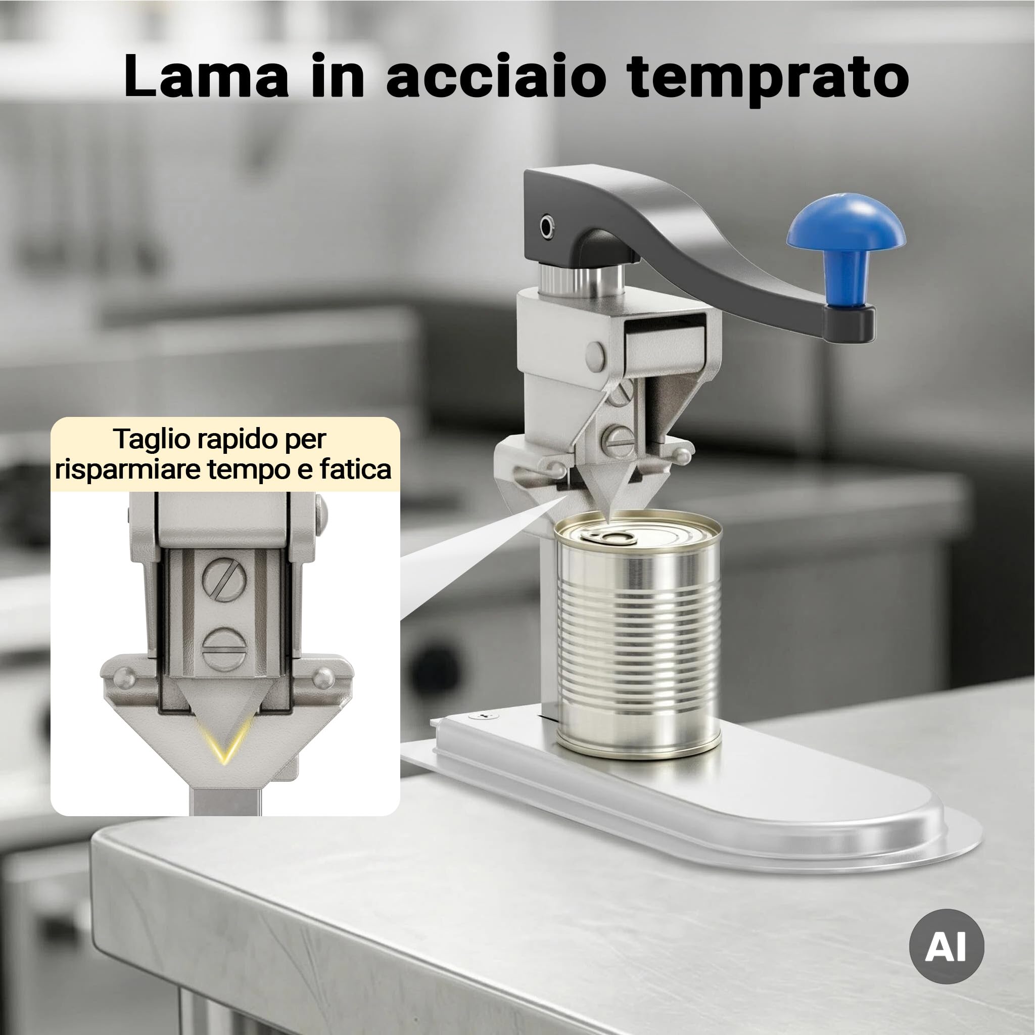 Wiltec Apriscatole Professionale barattoli ghisa banco