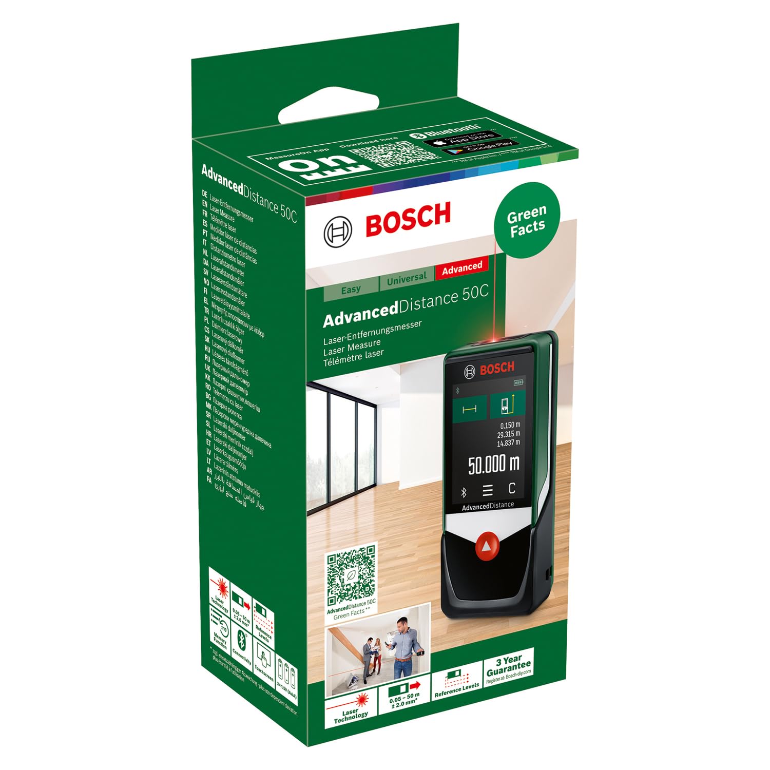 Bosch AdvancedDistance 50C Distanziometro Laser 50 m