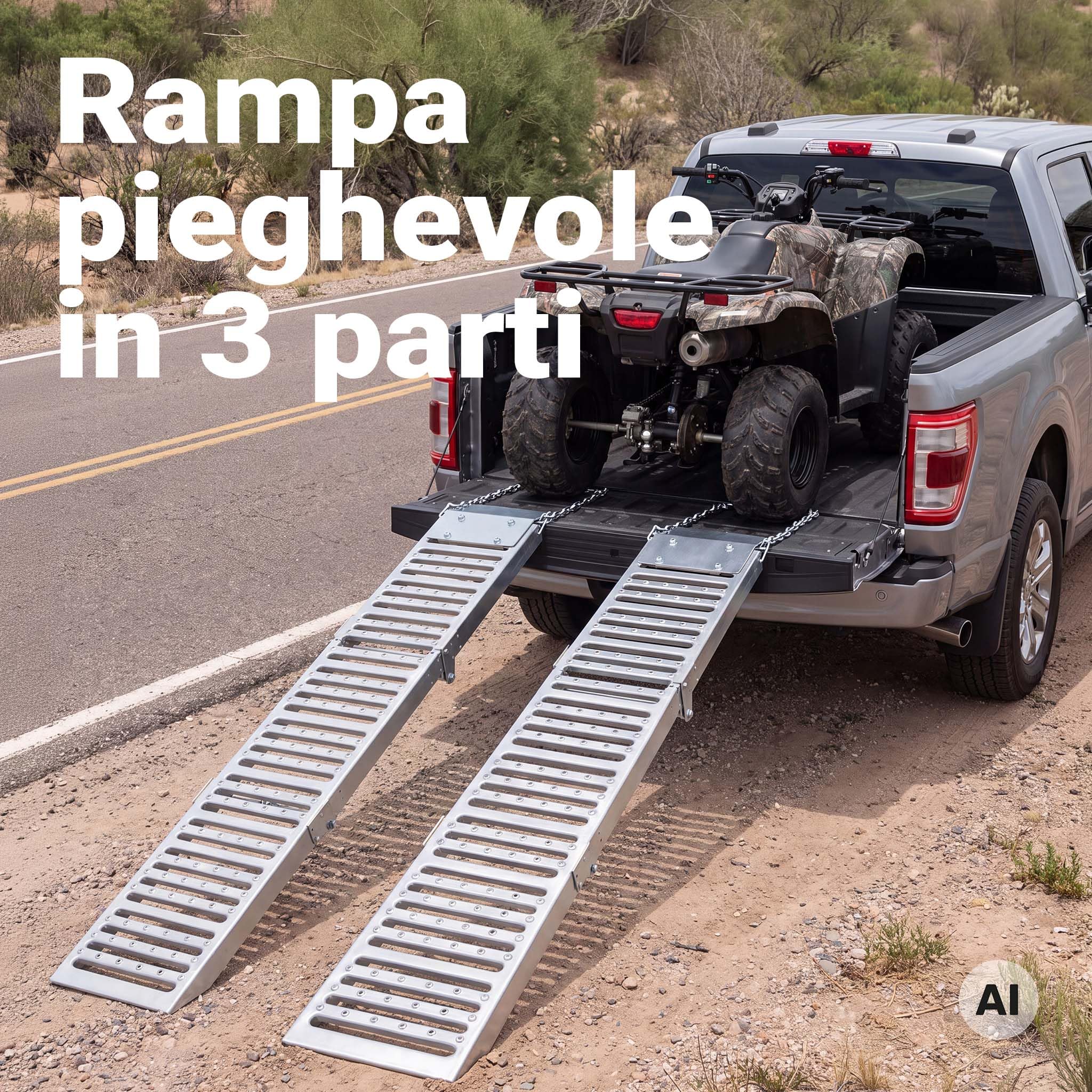 XPOtool Rampe di Carico Pieghevoli 197 cm Acciaio 340 kg 2 Pezzi