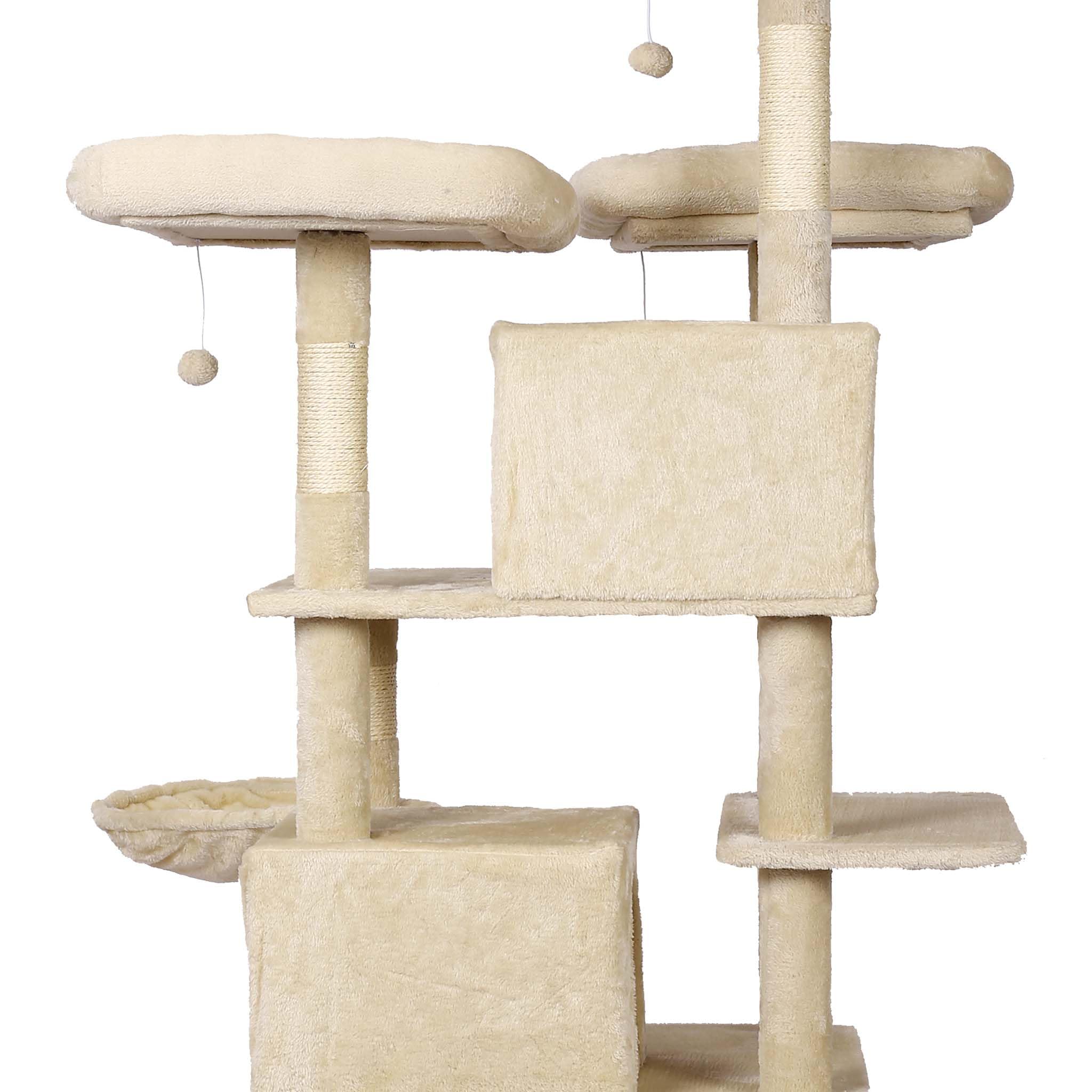 Wiltec Albero tiragraffi beige 172 cm 2 cuccette