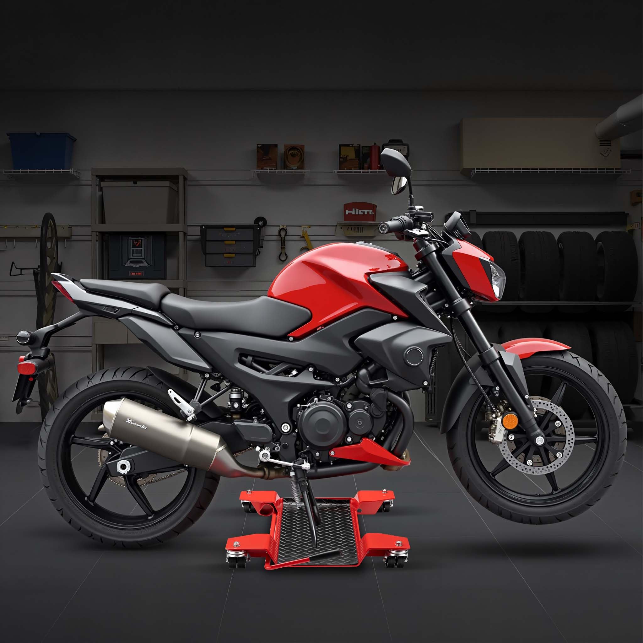 Wiltec Carrello Sposta Moto 60x42 cm 250 kg Corto
