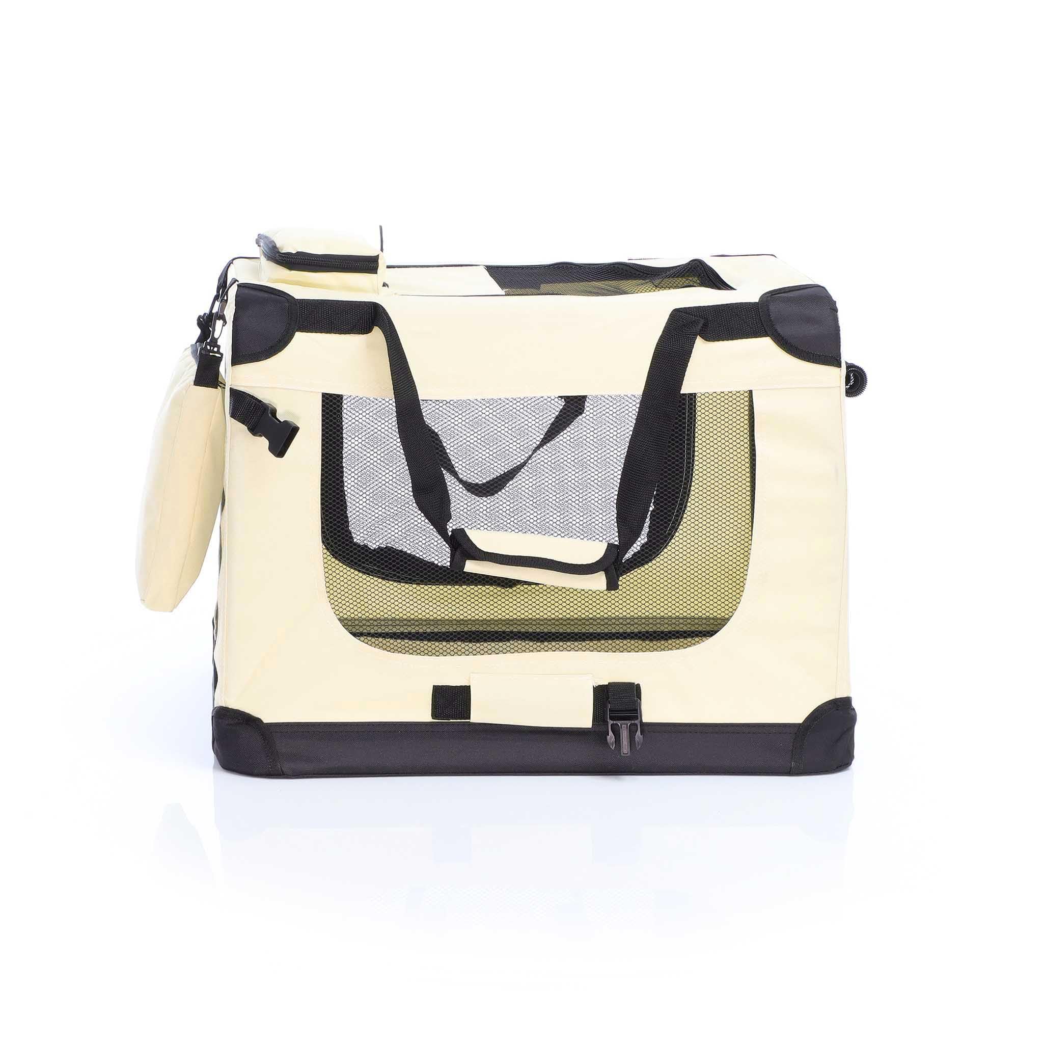 Fudajo trasportino pieghevole beige M 60x42x44cm