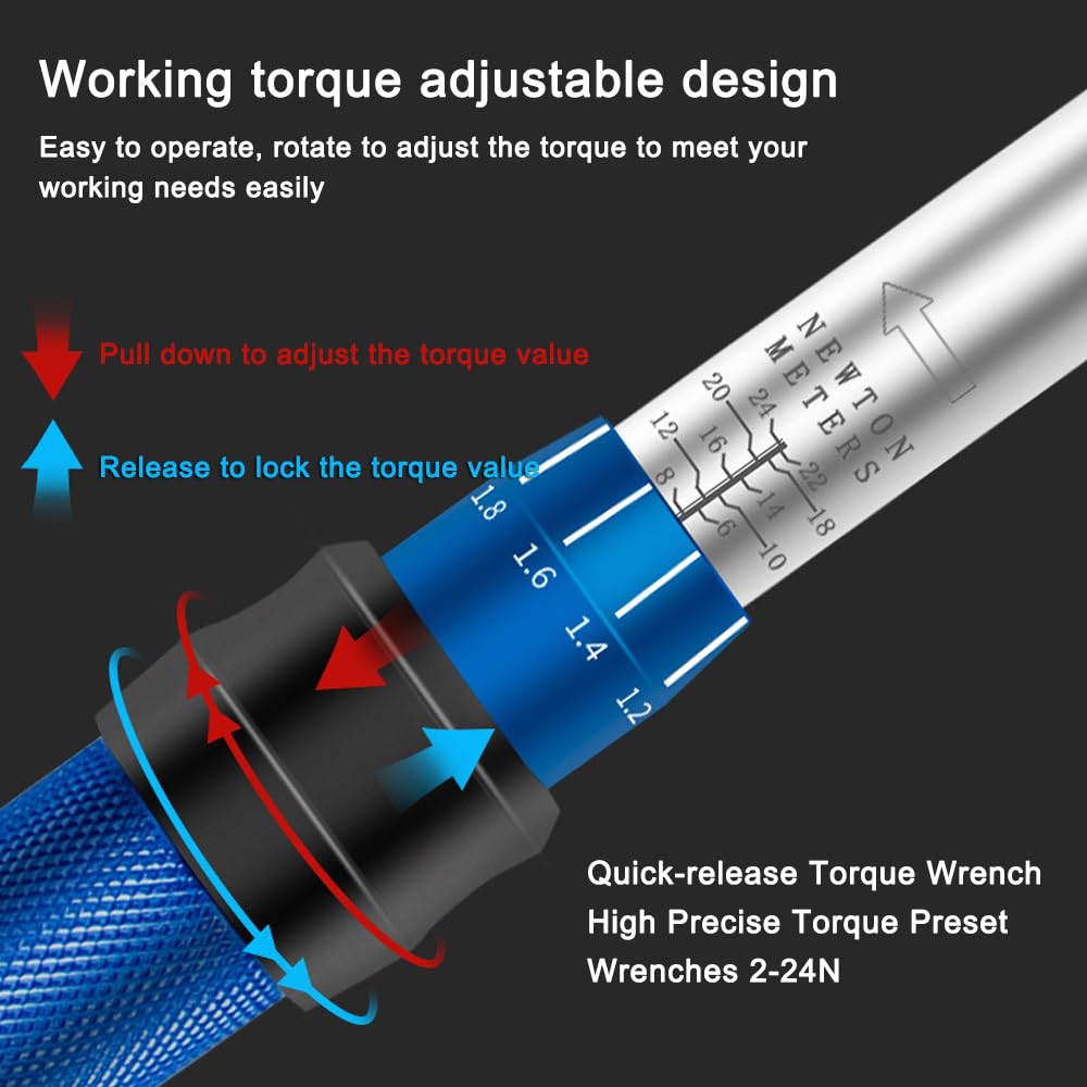 Weytoll Chiave Dinamometrica 1/4" 2-24 Nm Set 16 Pezzi