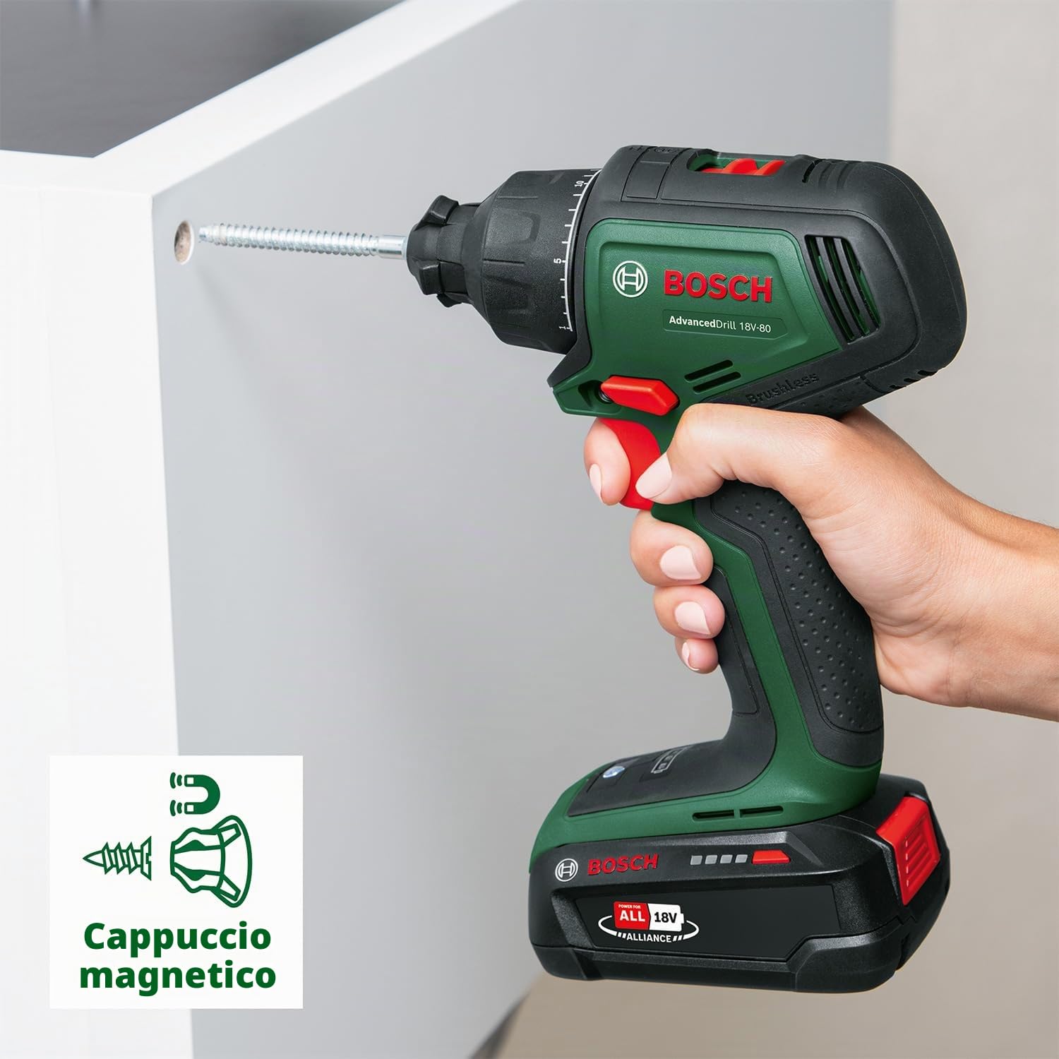 Bosch AdvancedDrill 18V-80 QuickSnap Trapano Avvitatore Senza Batteria