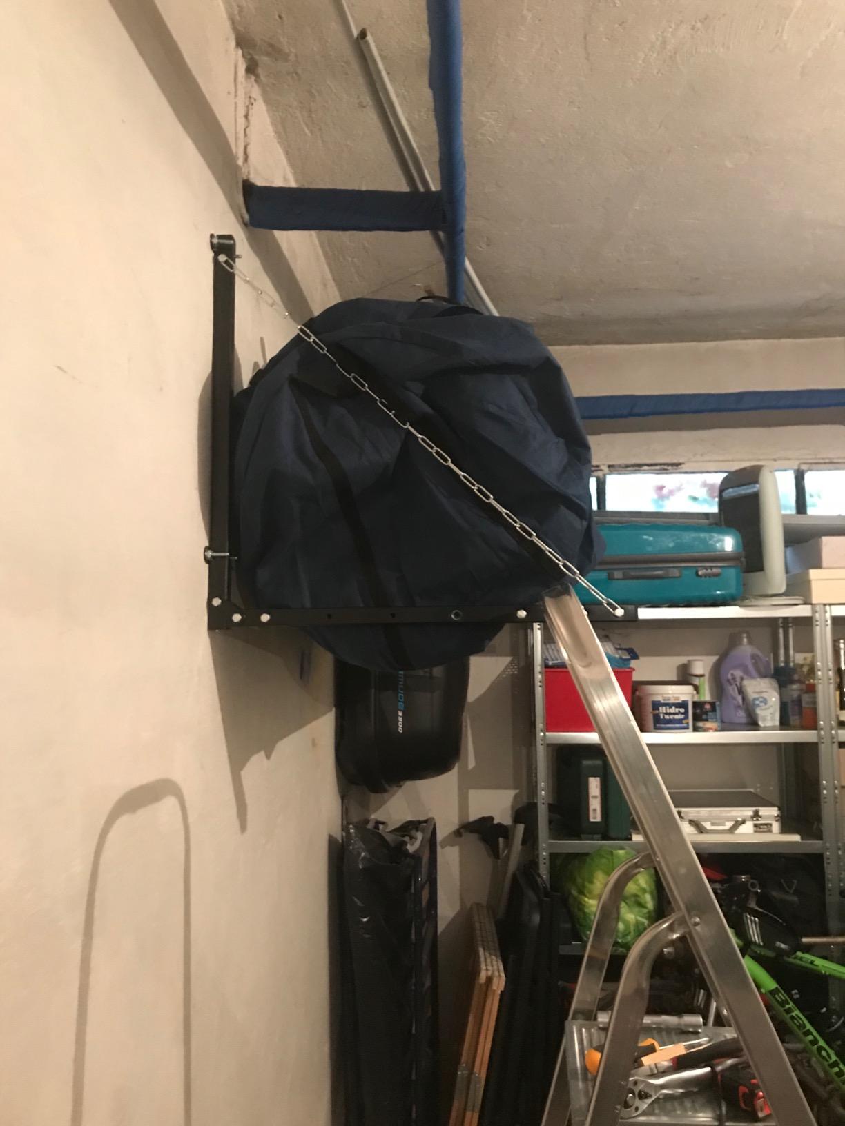 Wiltec Supporto pneumatici a parete 130 kg 4 ruote pieghevole