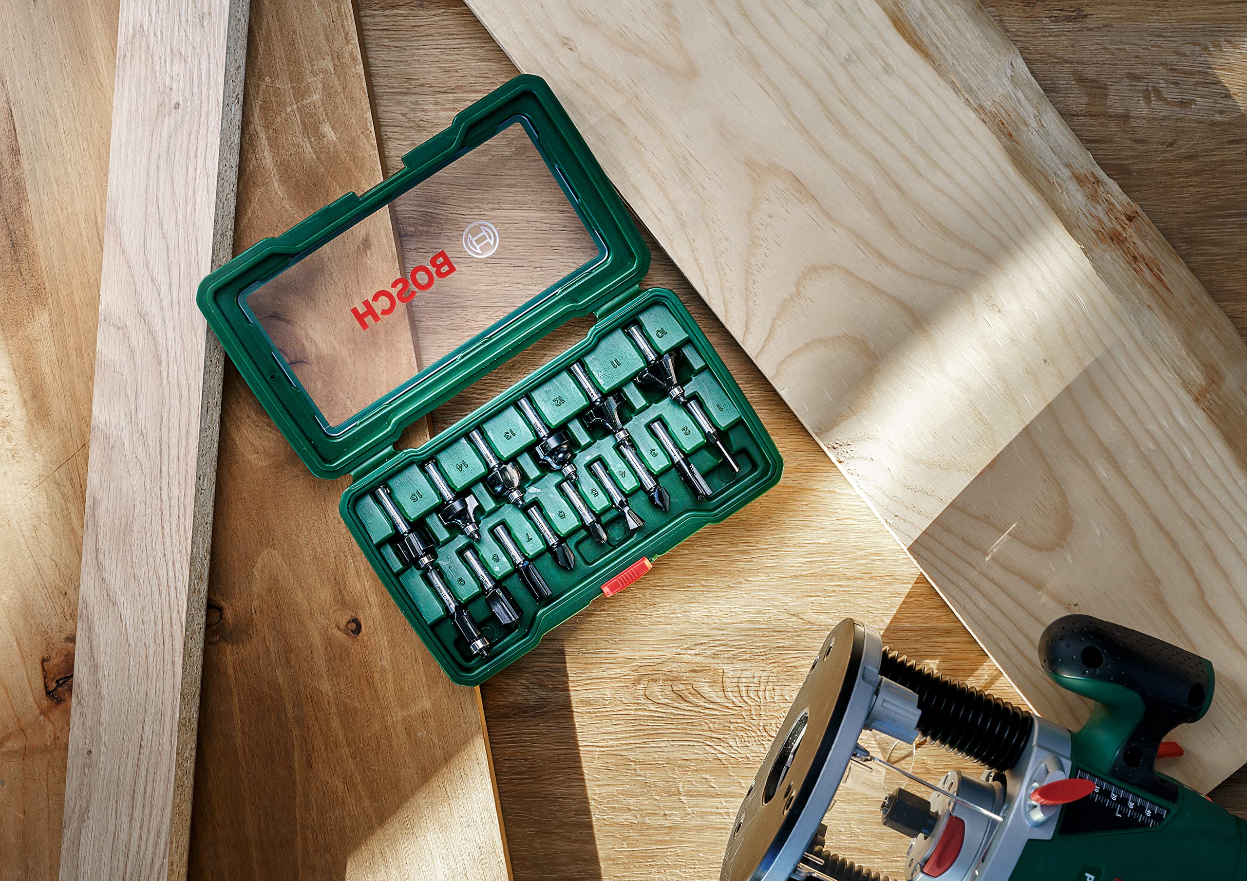 Bosch Set 15 Frese Legno codolo 1/4" metallo duro