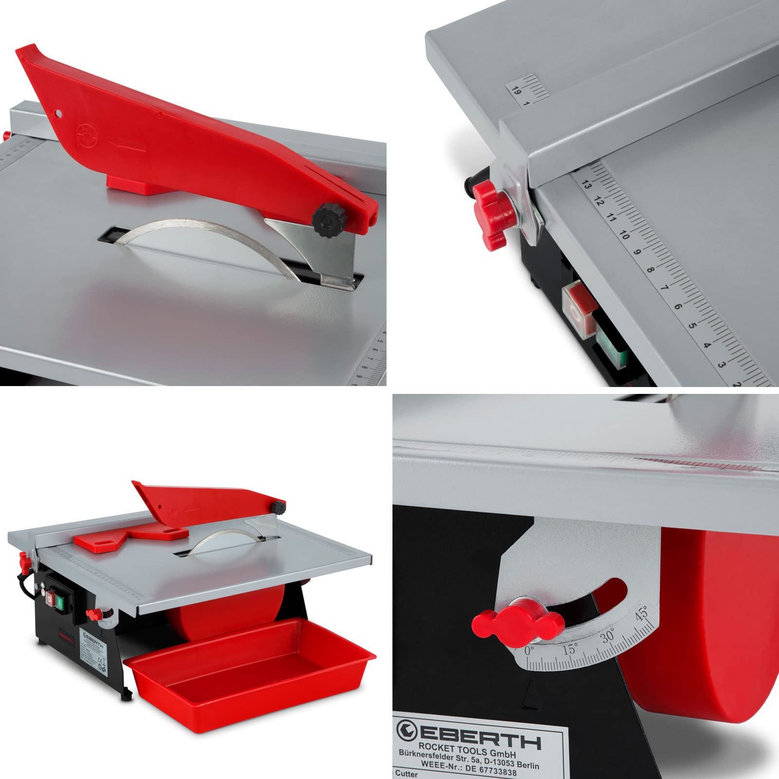 EBERTH Tagliapiastrelle elettrica 600W 180 mm per ceramica