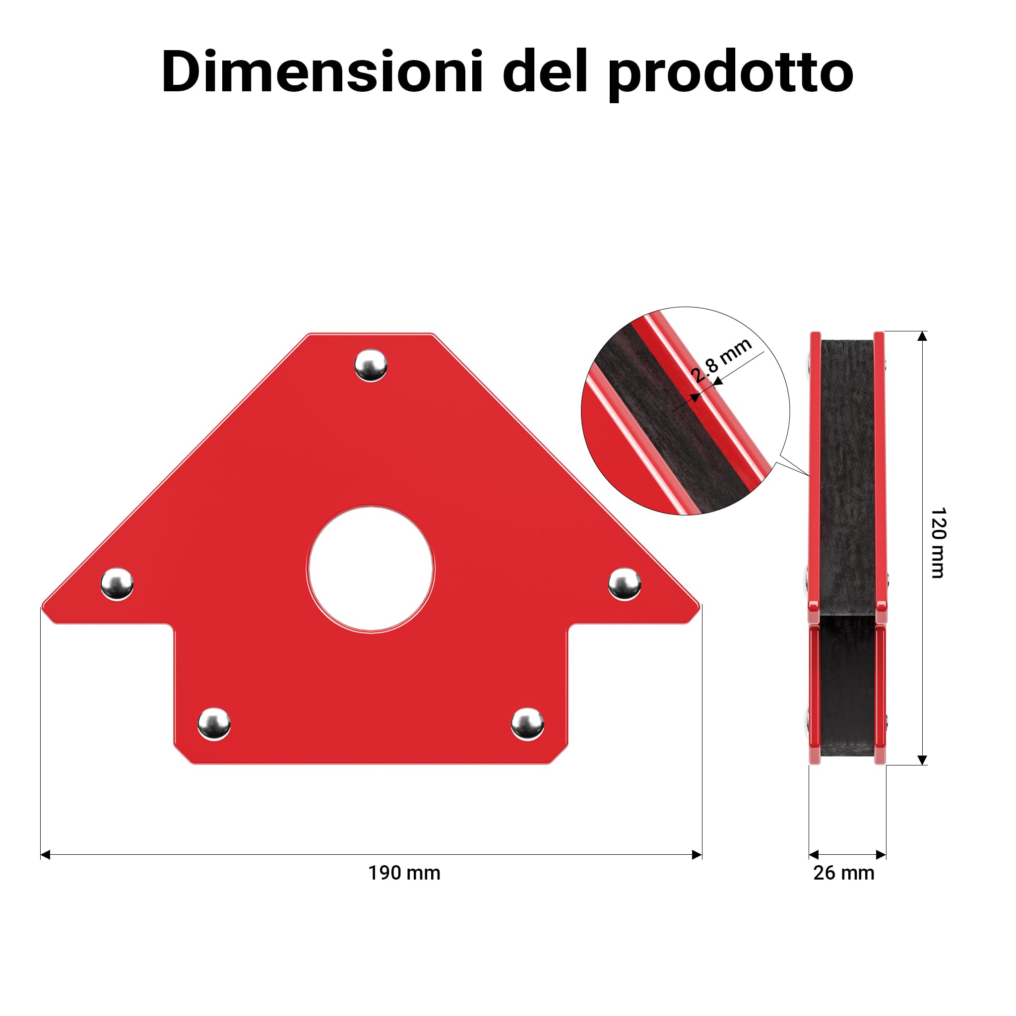 Wiltec Magnete per Saldatura 20 kg 45°/90°/135°