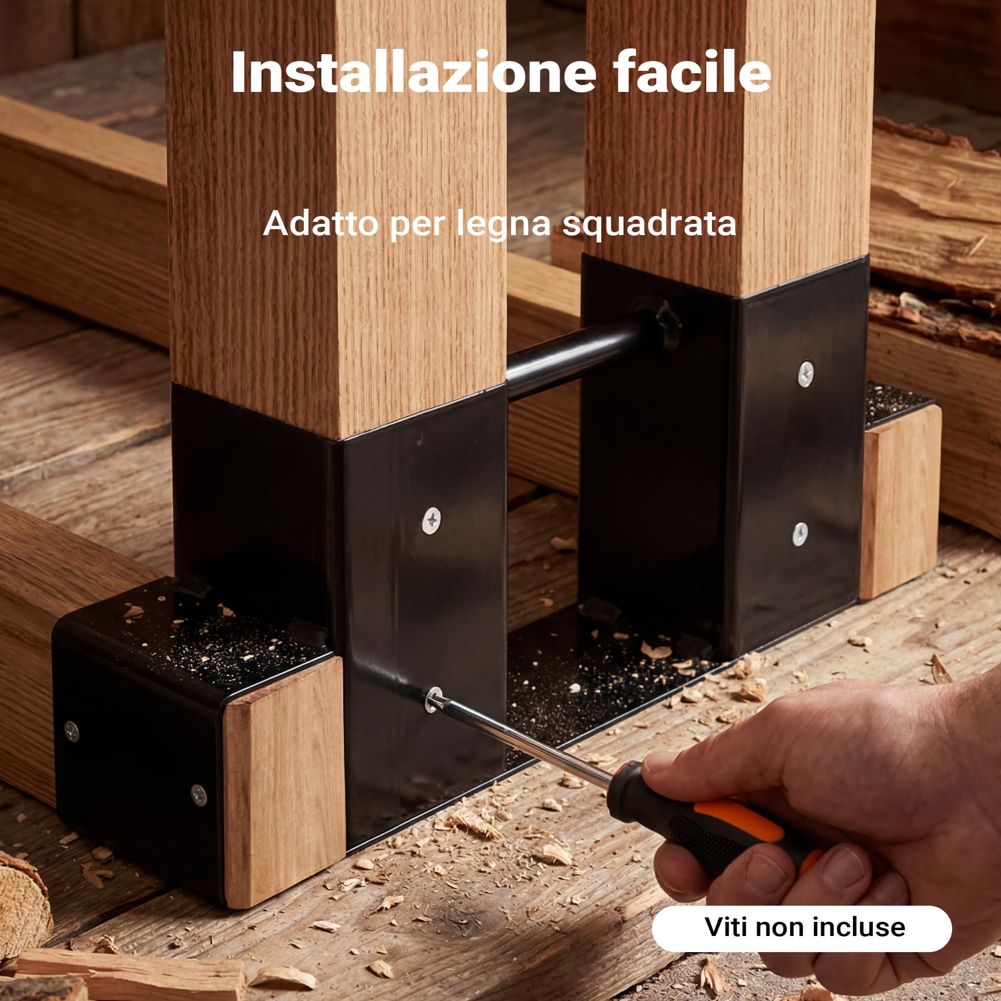 Wiltec Set 2 supporti catasta legna acciaio