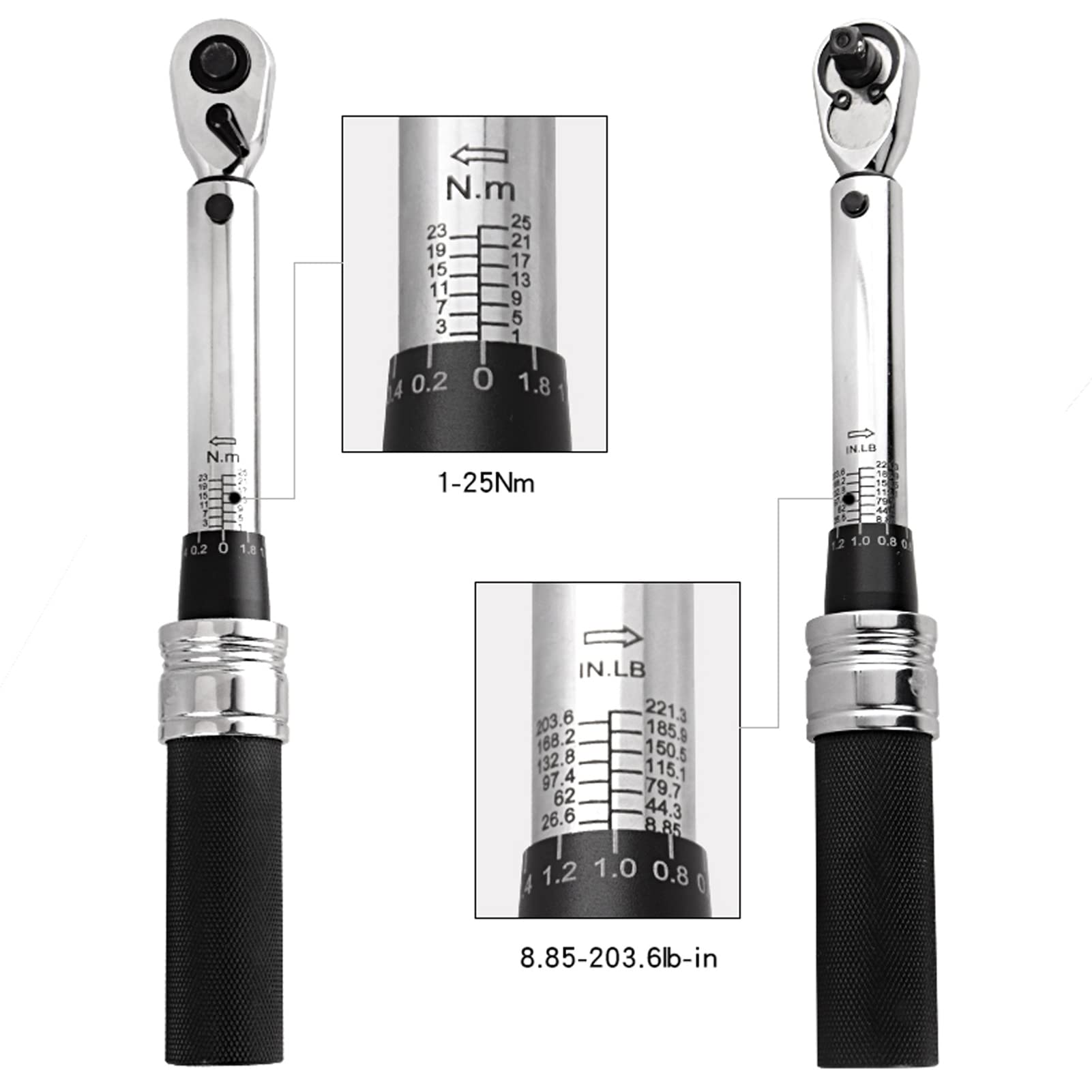 Weytoll Chiave Dinamometrica 1/4" 1-25Nm Set 9 Bit Bici