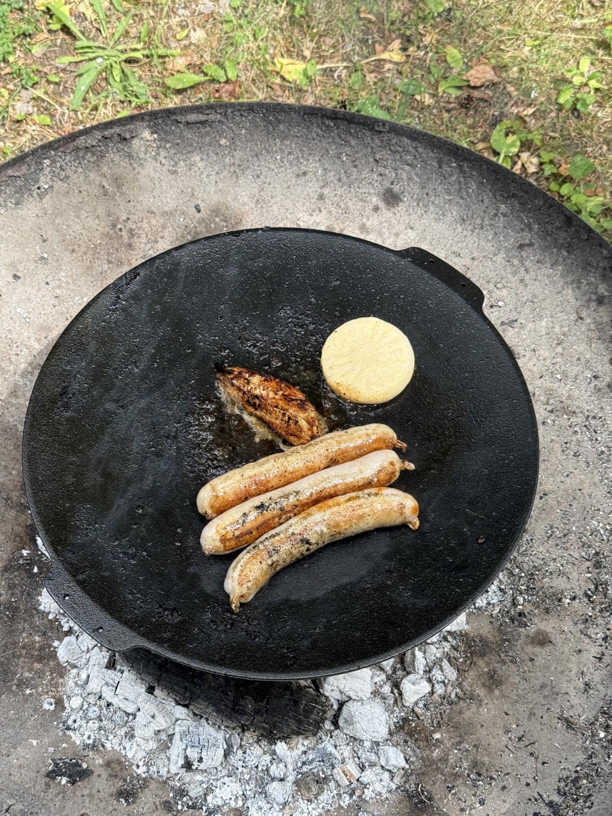 Wiltec Piastra barbecue ghisa rotonda Ø44cm altezza 35cm