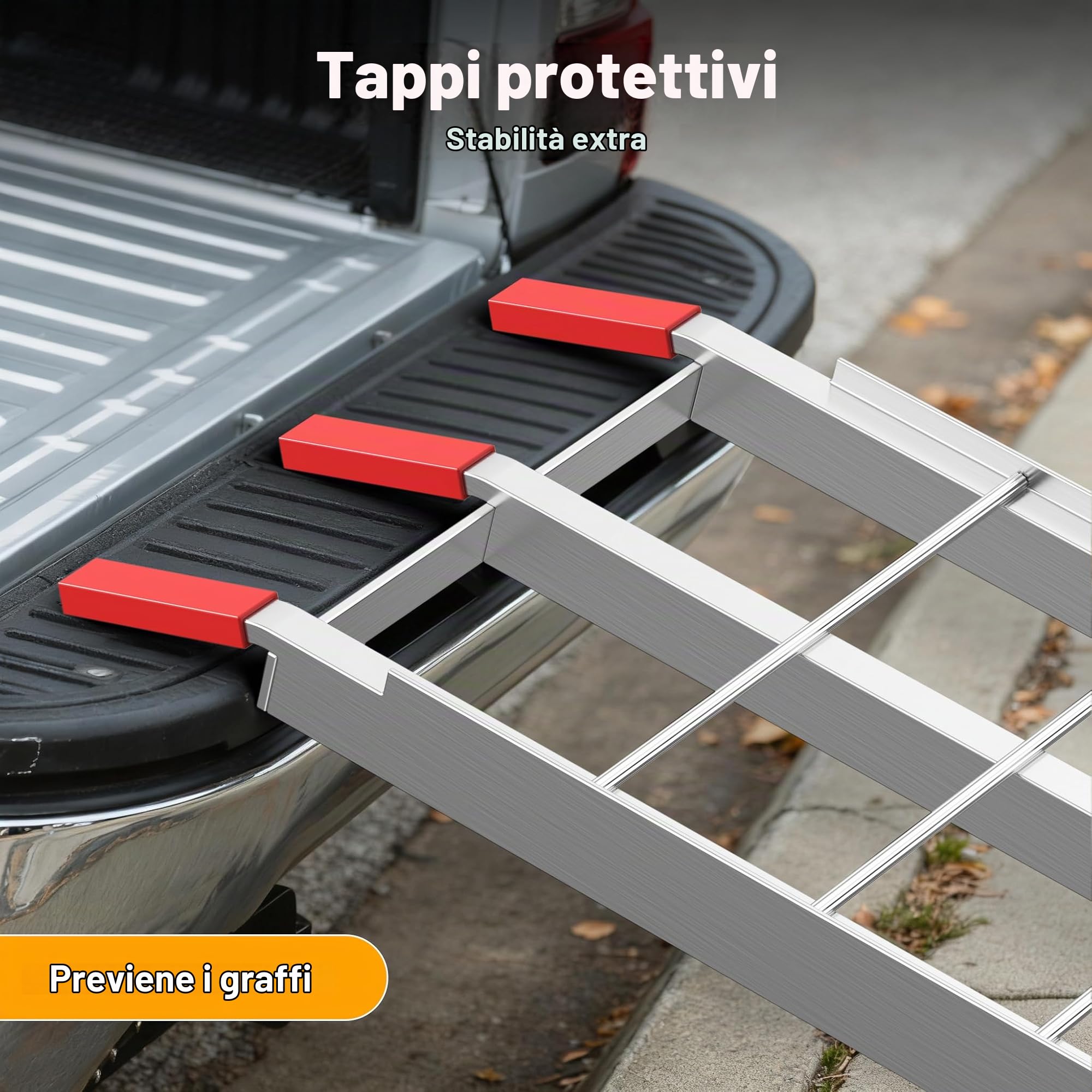 Wiltec Rampa carico 226 cm alluminio 680 kg pieghevole moto
