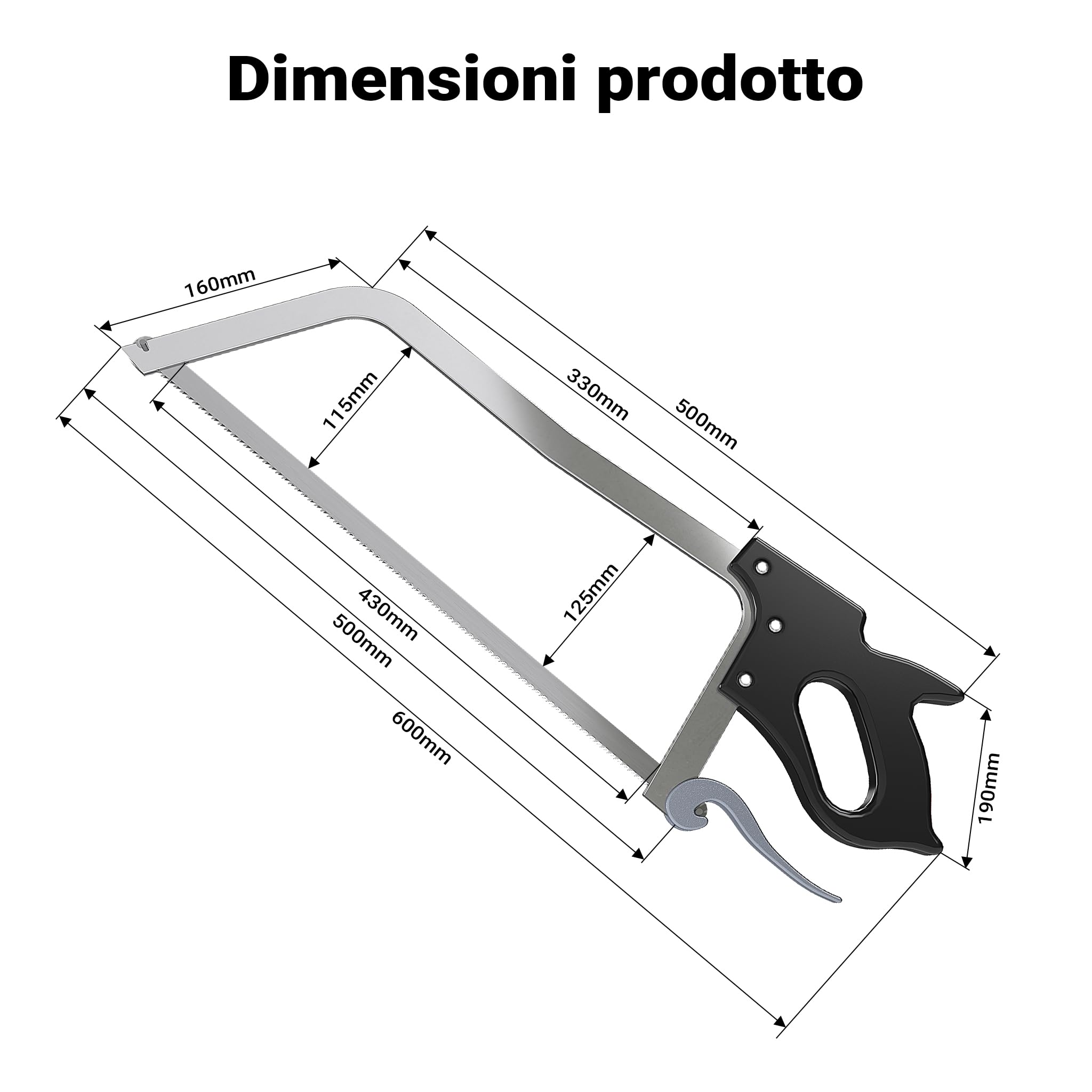 Wiltec Segaossa Manuale 66 cm Lama 46,5 cm Macellaio