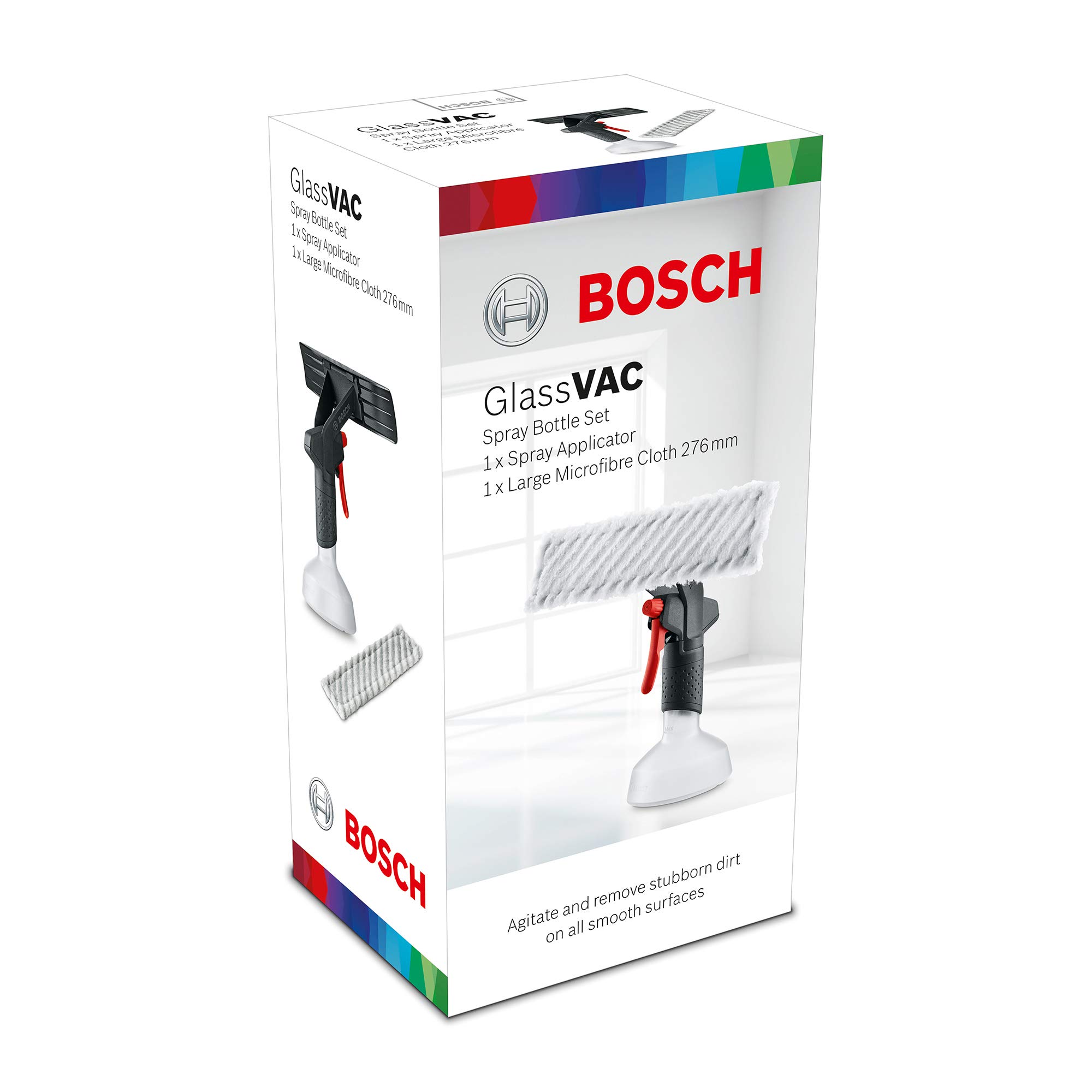 Bosch GlassVAC set flacone spray con panno microfibra