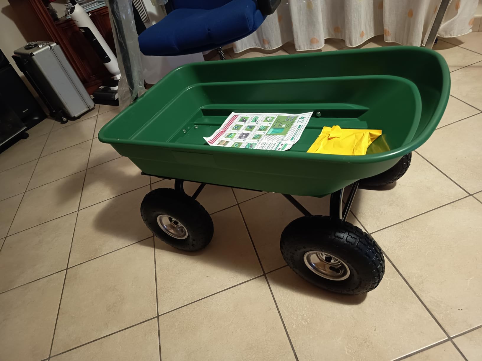 Wiltec Carrello Giardino Ribaltabile 75L Carriola 240kg