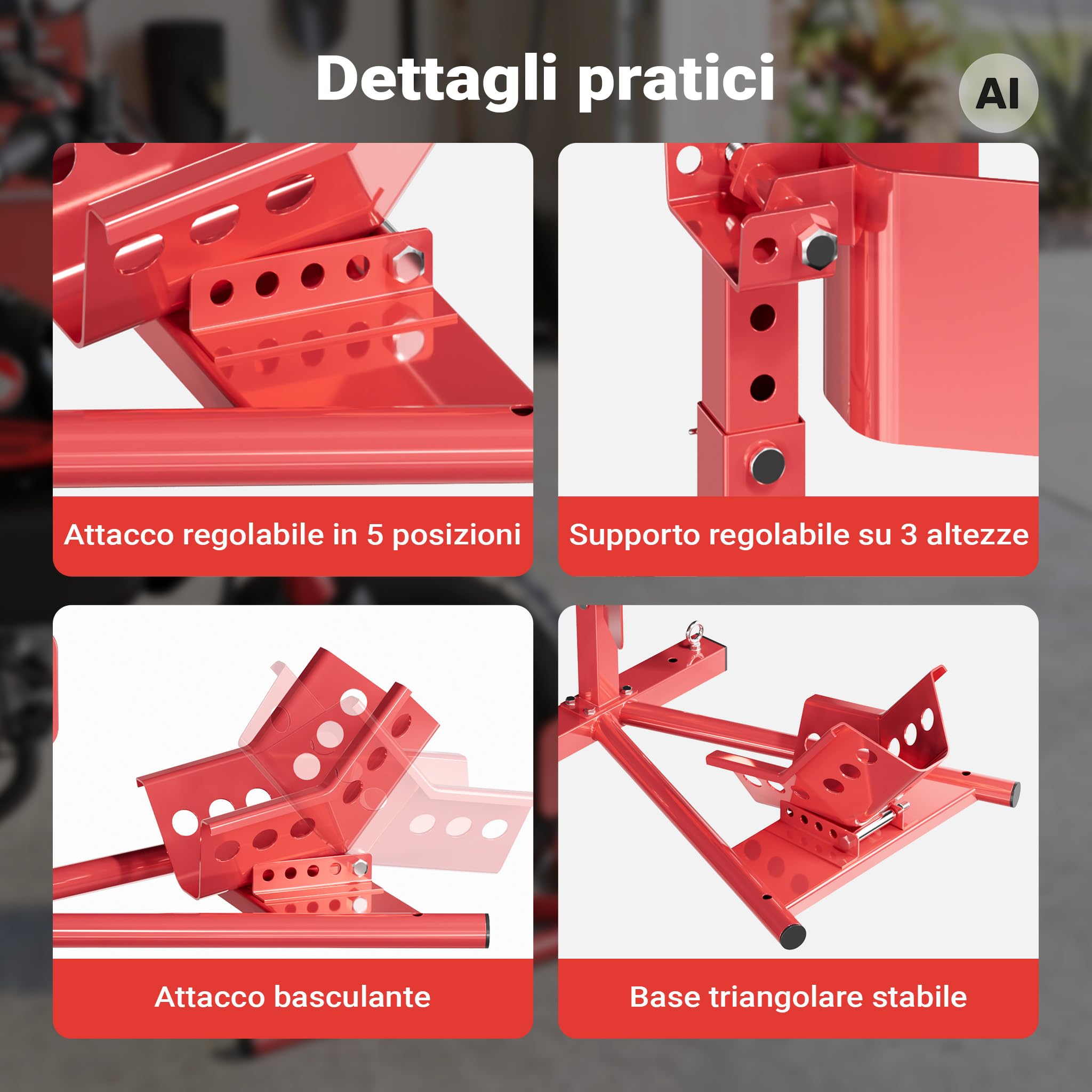 Wiltec Ruota anteriore 1 cavalletto moto acciaio