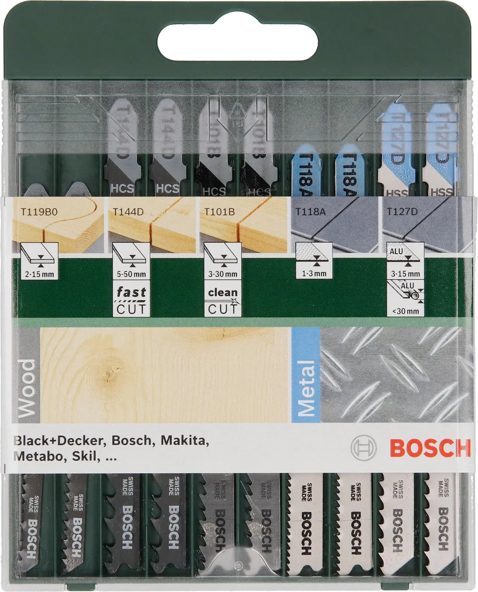 Bosch Set 10 Lame Seghetto Wood Metal Codolo T