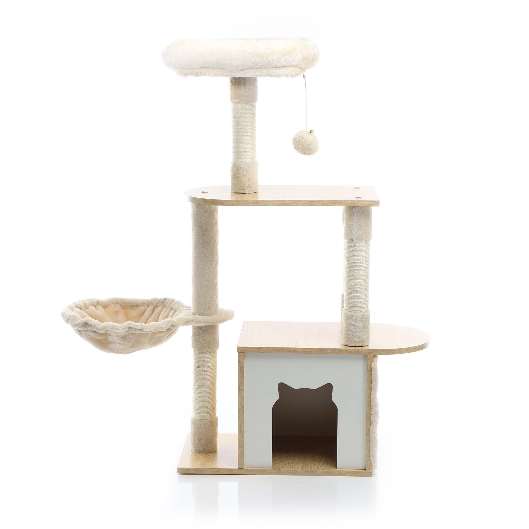 Fudajo Albero Tiragraffi Gatto 106 cm Beige Casetta