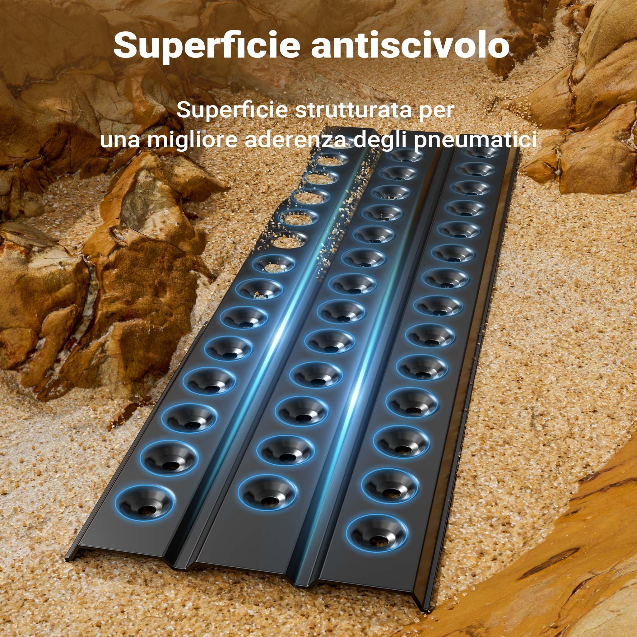 Wiltec piastre sabbia 150x45 cm alluminio 2 pezzi