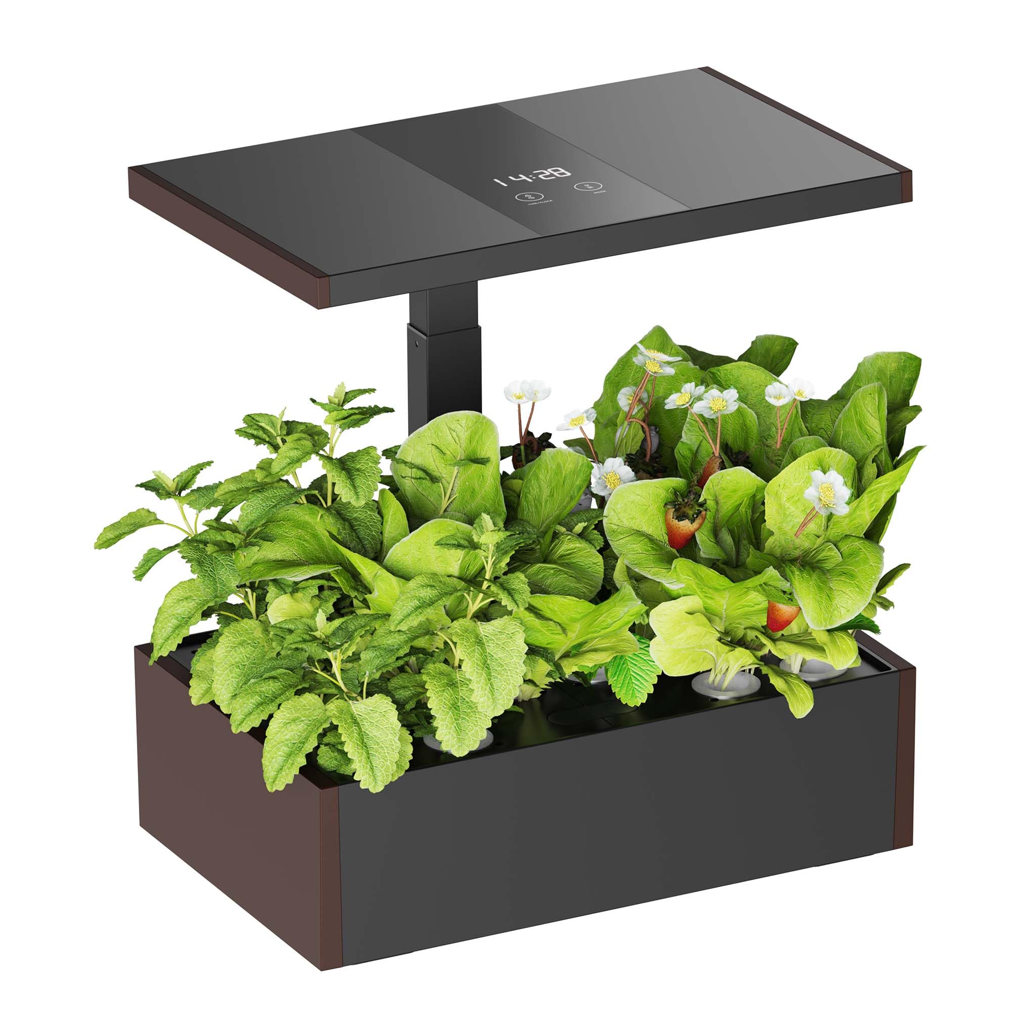 Wiltec Serra Idroponica LED 20 Piante 9,8 L Marrone