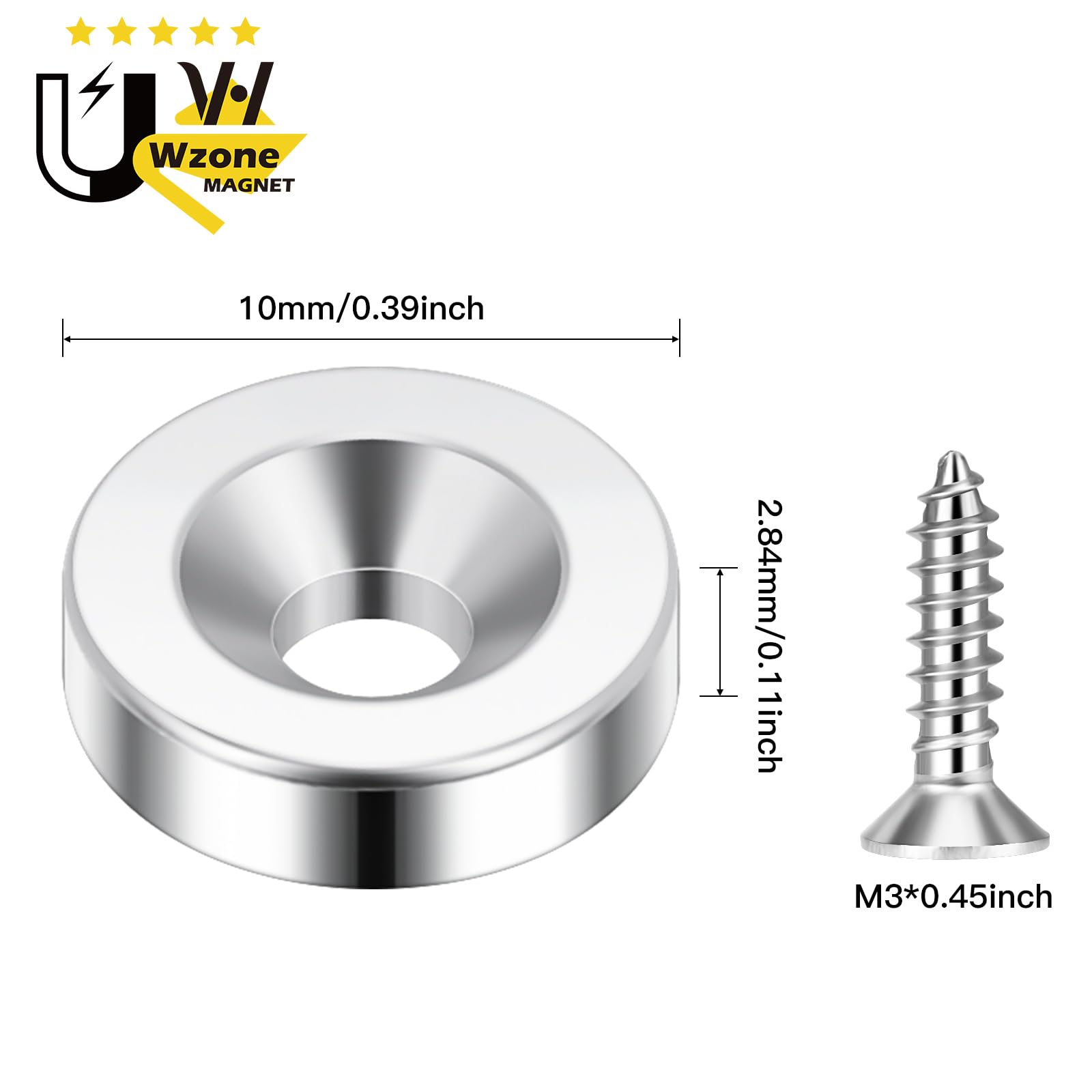 Wzone magneti neodimio 10x3 mm 40 pezzi N52