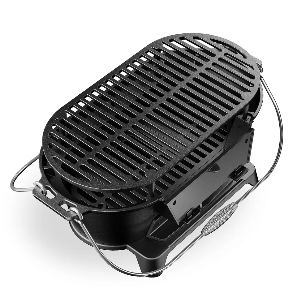 Wiltec Pentola Barbecue Ghisa 50x27x21 cm con Griglia