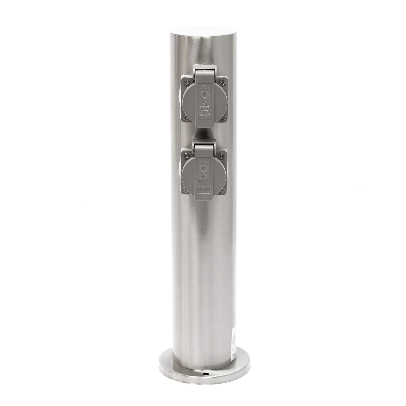 Wiltec Colonna multipresa giardino 4 prese acciaio IP44
