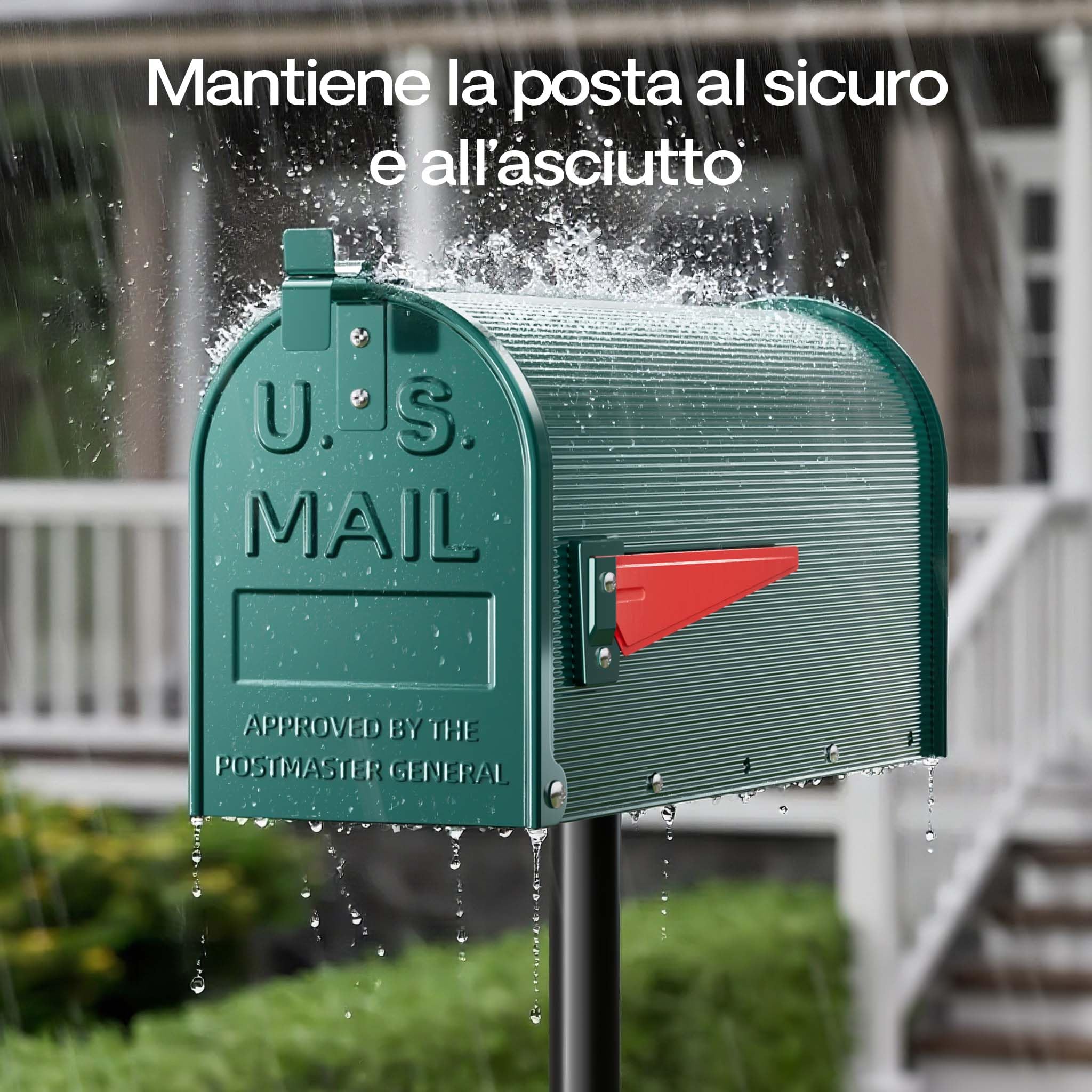 Wiltec Cassetta Postale Americana Verde in Acciaio