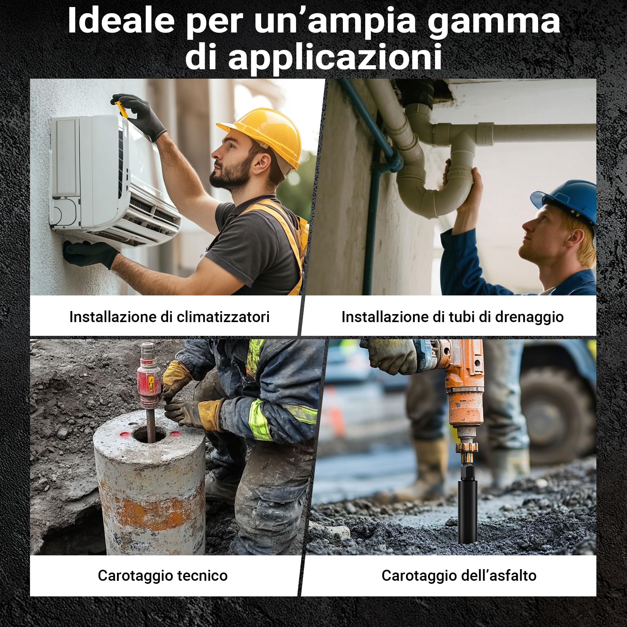 Wiltec Punta Diamantata Carotatrice Ø67 mm 450 mm Umido