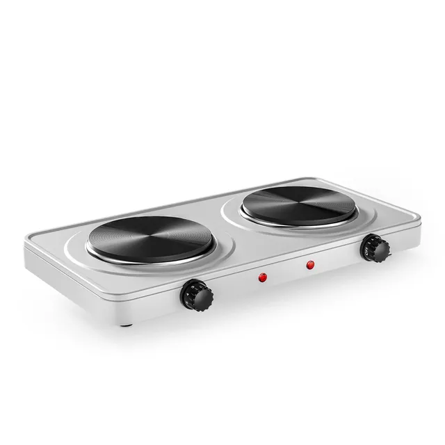 Wiltec Fornello Elettrico Doppia Piastra Ghisa 2000W