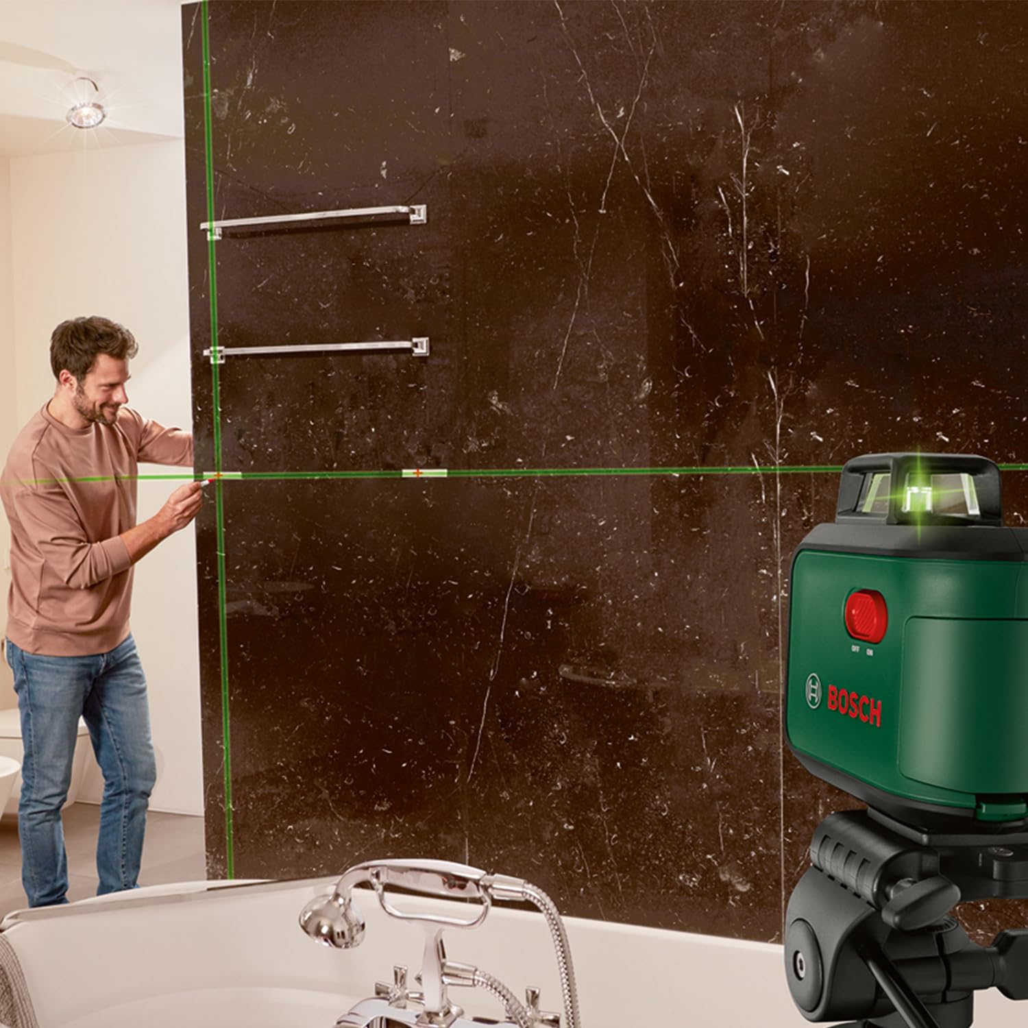 Bosch AdvancedLevel 360 livella laser verde con treppiede