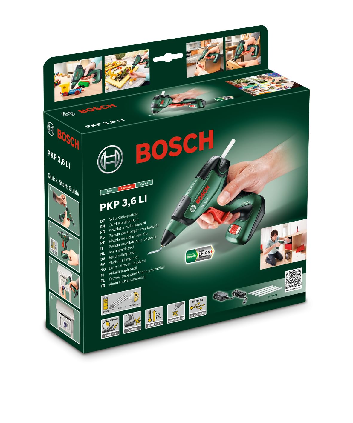 Bosch PKP 3,6 LI Pistola incollatrice 3,6 V stick 7mm